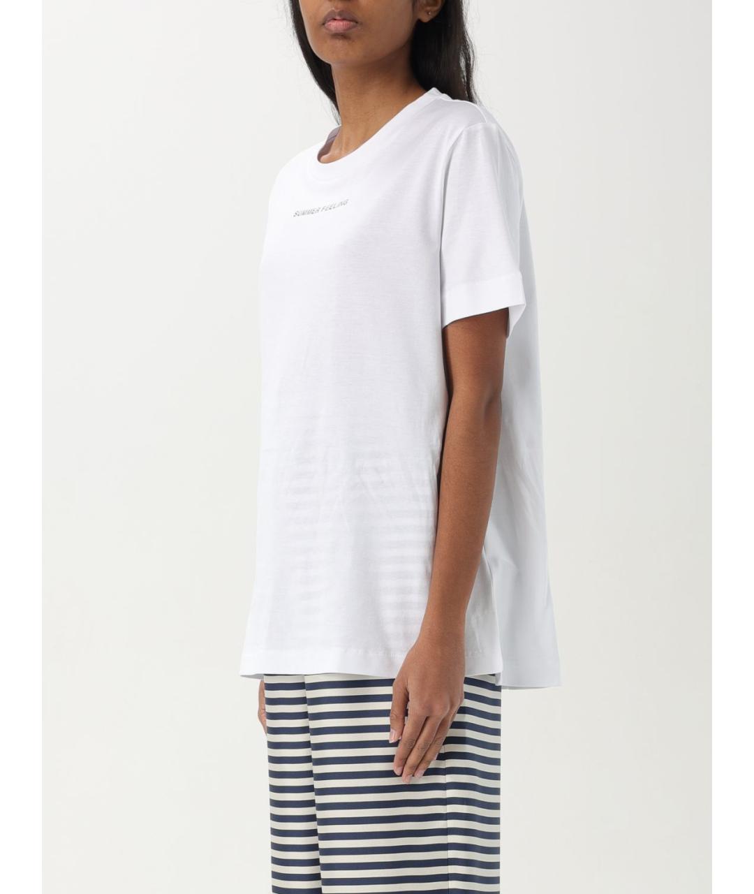 'S MAX MARA Белая хлопковая футболка, фото 5