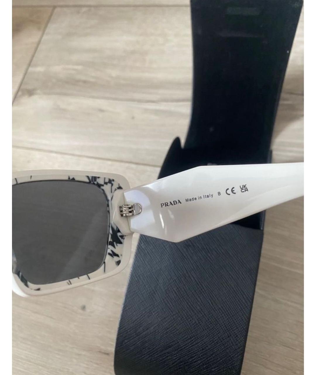 PRADA Белые пластиковые солнцезащитные очки, фото 2