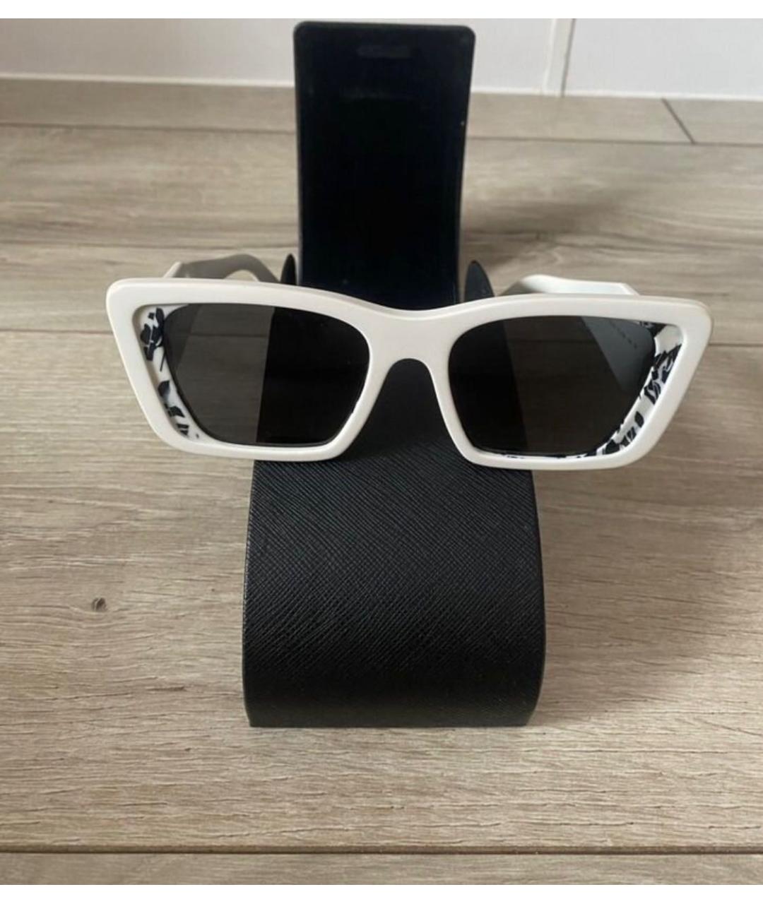 PRADA Белые пластиковые солнцезащитные очки, фото 5