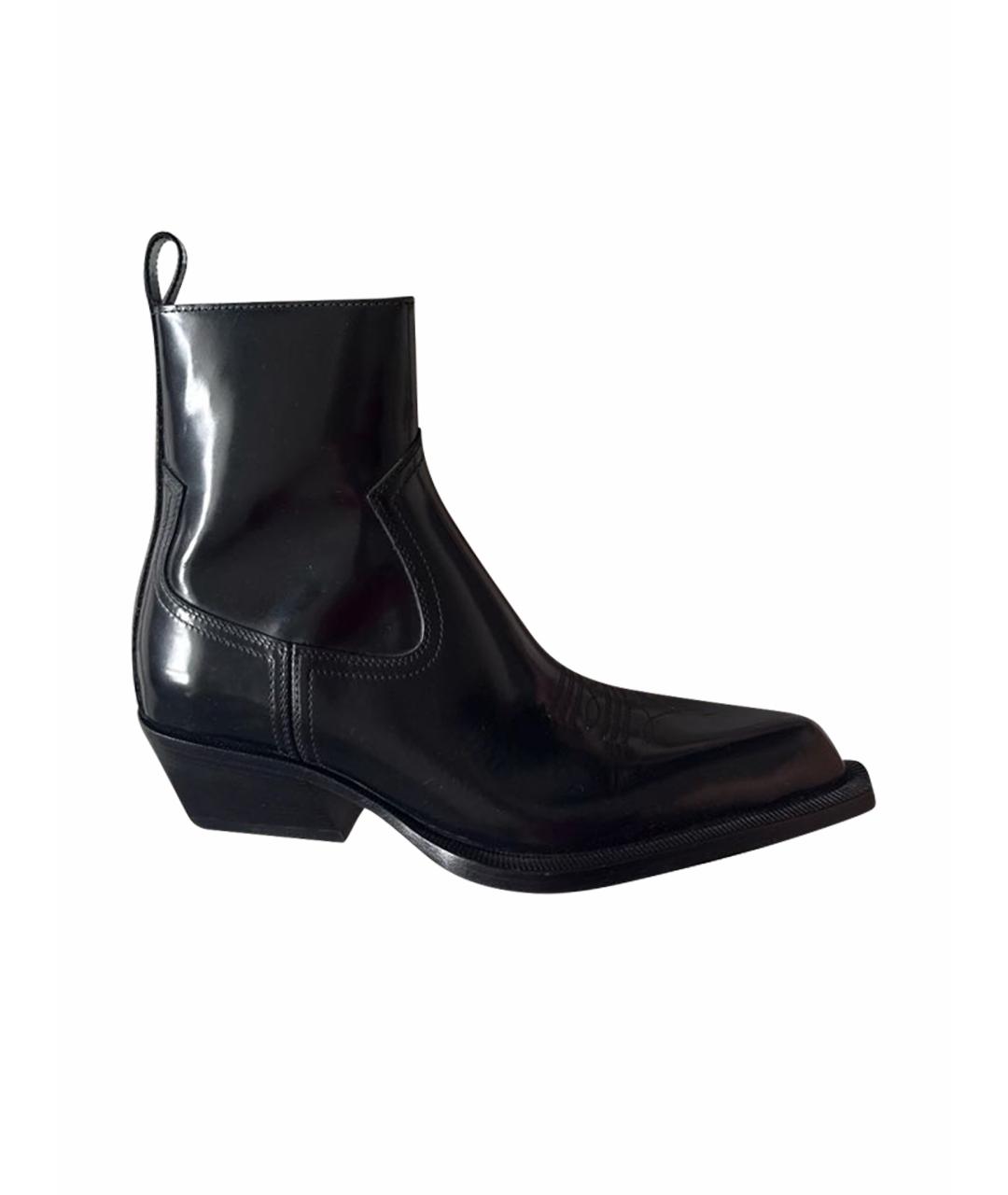 OFF-WHITE Черные ботинки из лакированной кожи, фото 1
