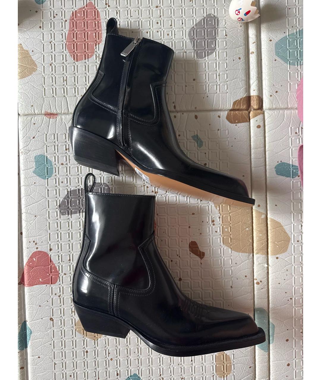 OFF-WHITE Черные ботинки из лакированной кожи, фото 5