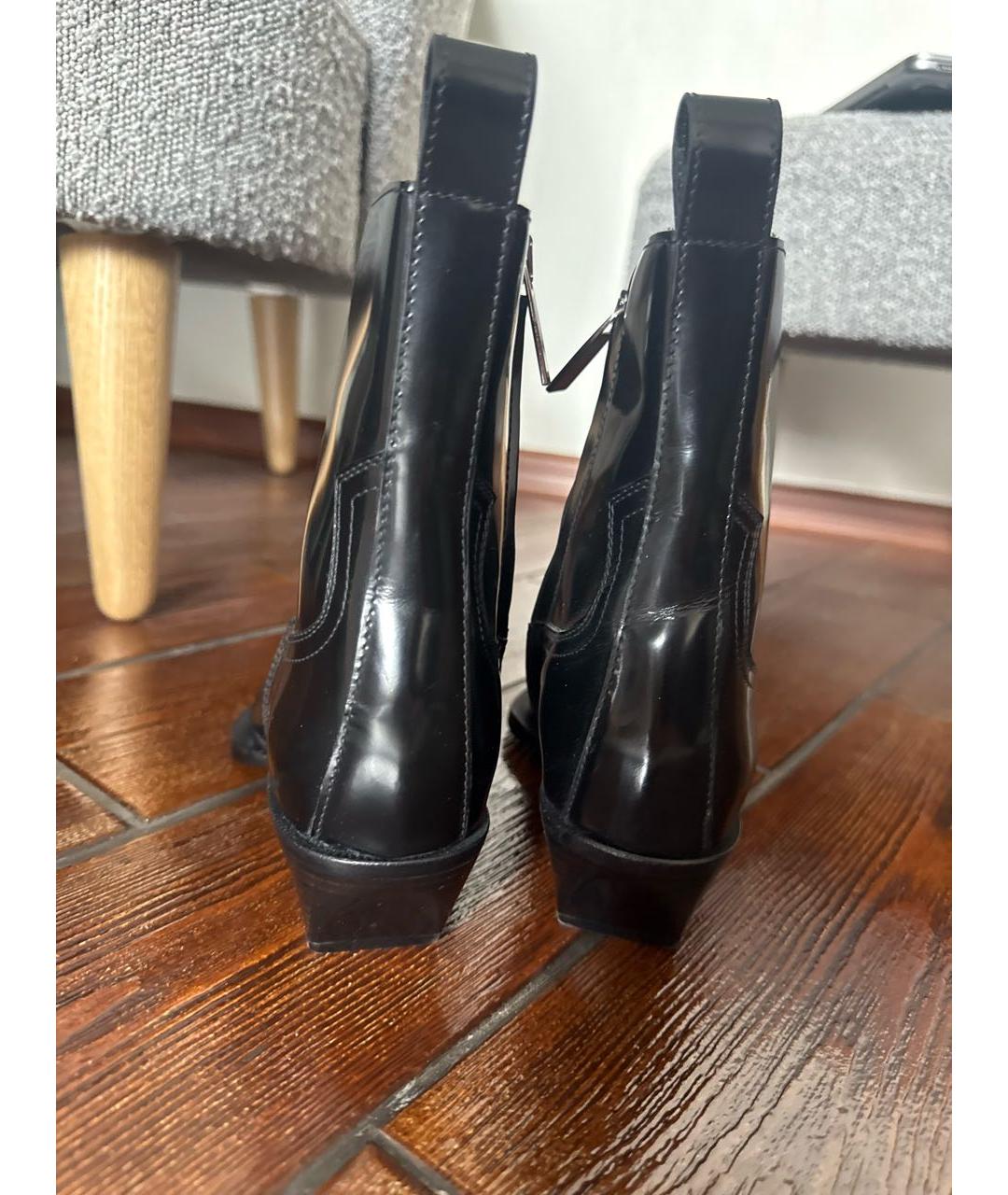 OFF-WHITE Черные ботинки из лакированной кожи, фото 4