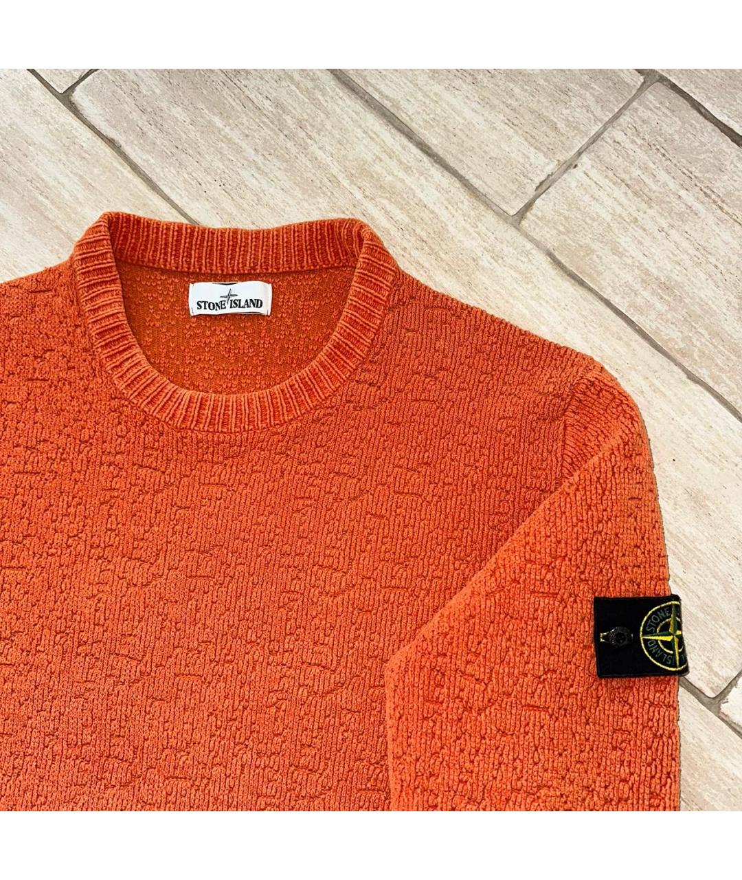 STONE ISLAND Оранжевый хлопковый джемпер / свитер, фото 2