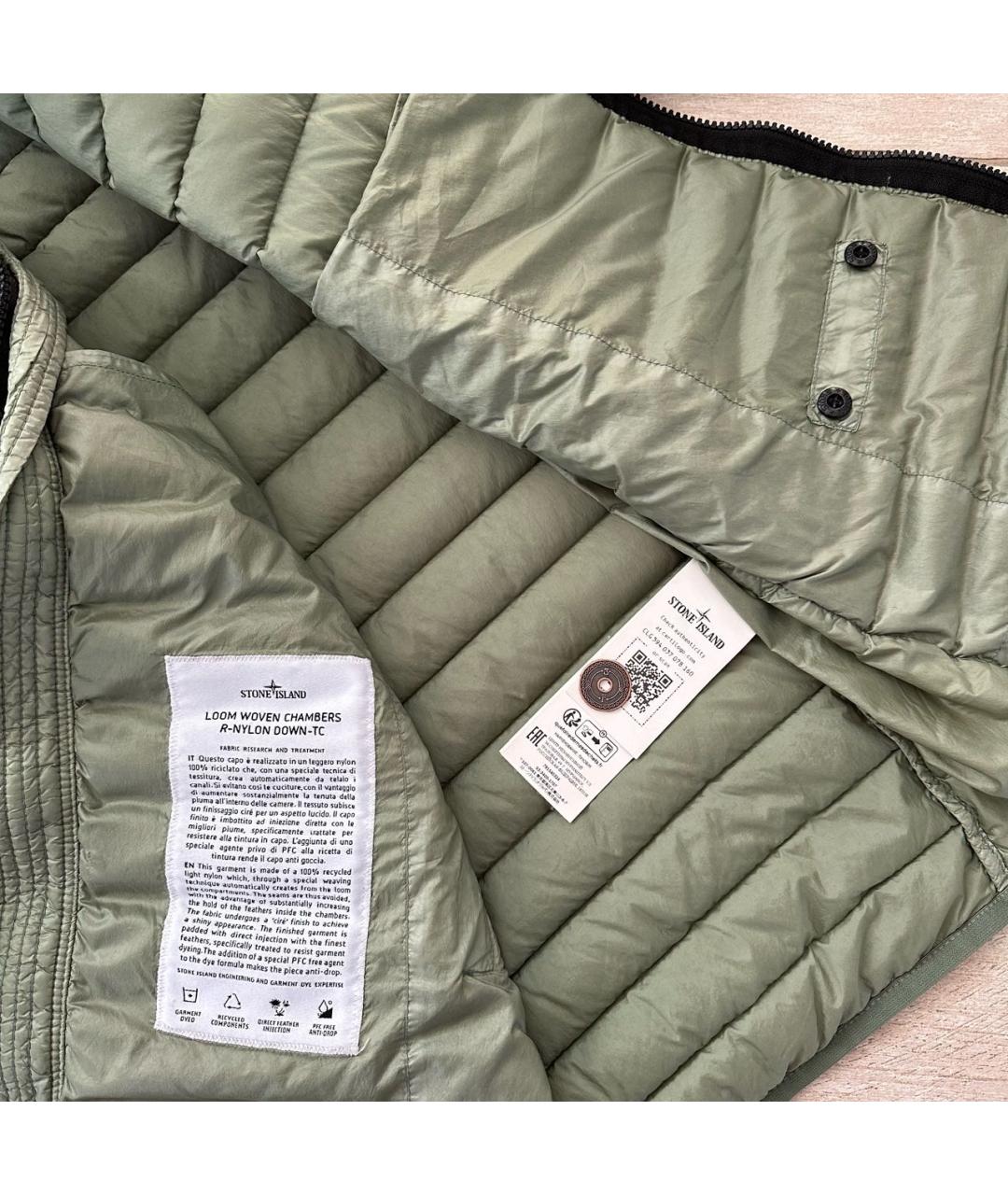 STONE ISLAND Зеленая полиэстеровая куртка, фото 4