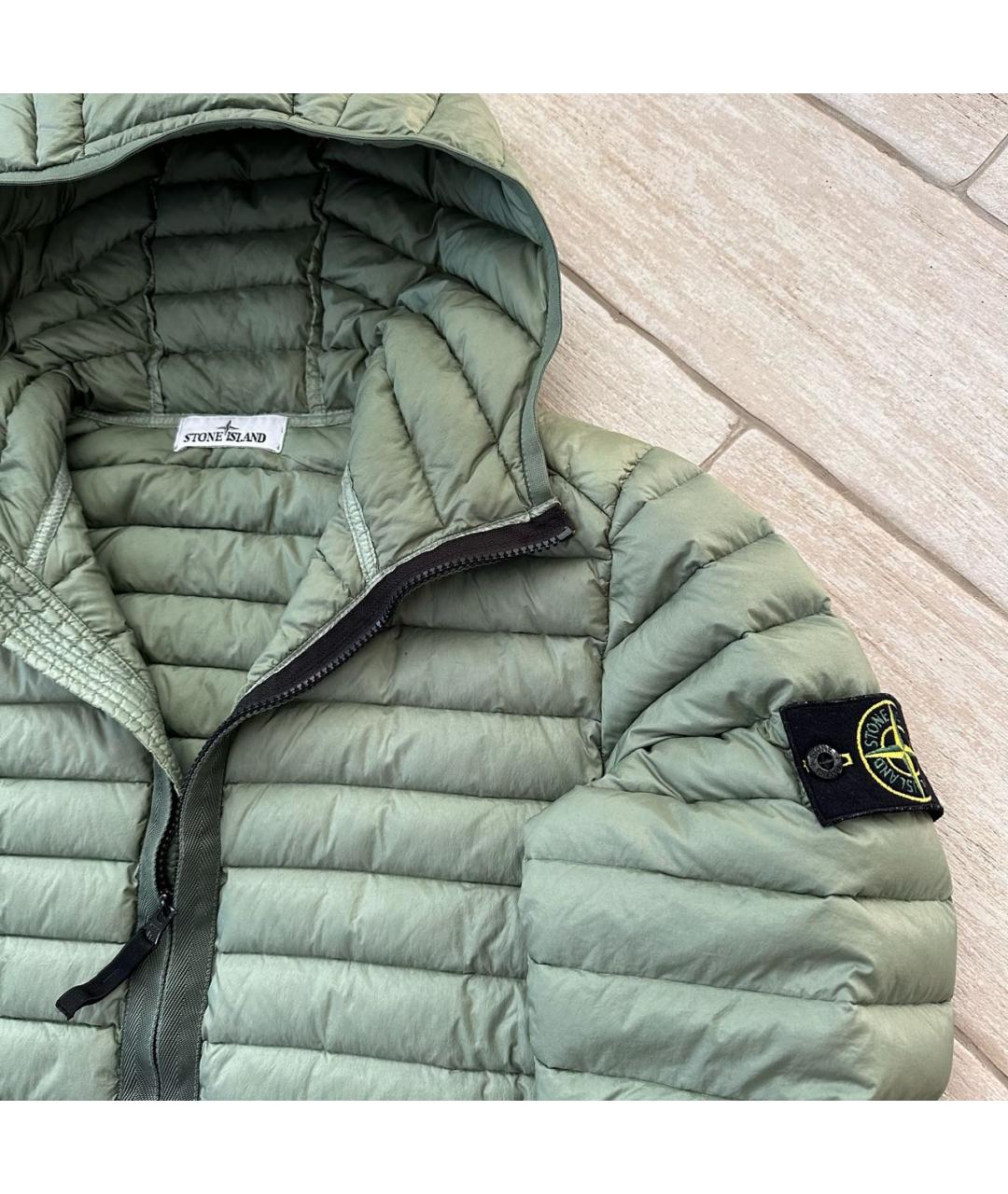 STONE ISLAND Зеленая полиэстеровая куртка, фото 3