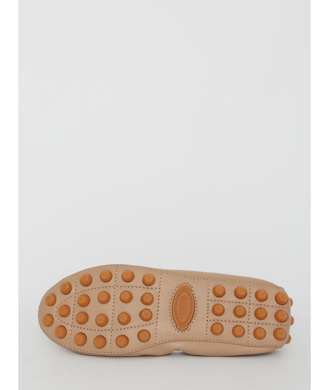 TOD'S Бежевые кожаные балетки, фото 4