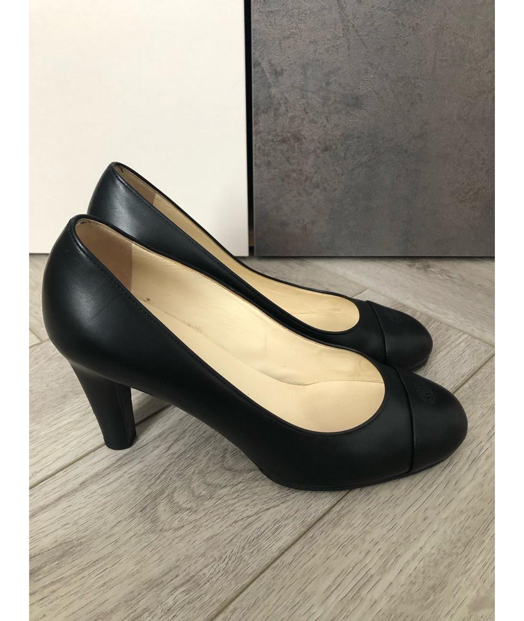 CHANEL Черные кожаные туфли, фото 3