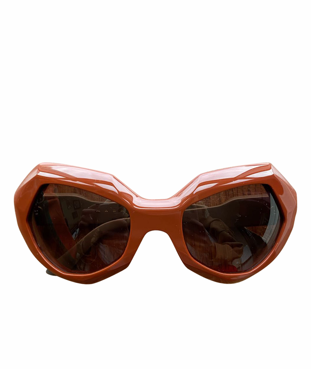 MARNI Коричневые пластиковые солнцезащитные очки, фото 1