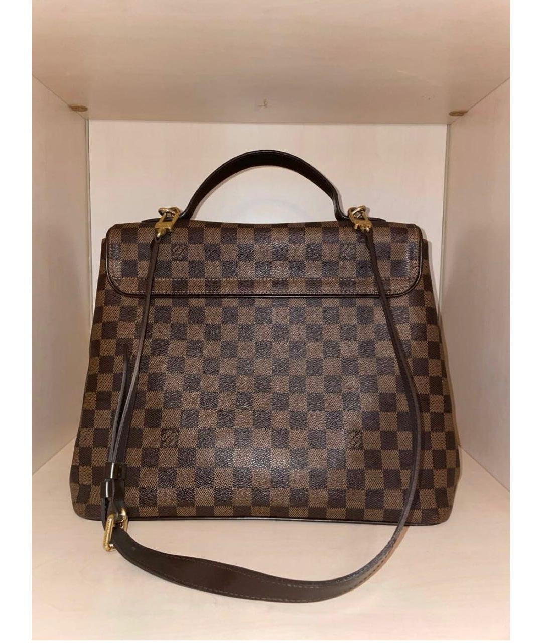 LOUIS VUITTON Коричневая кожаная сумка с короткими ручками, фото 2
