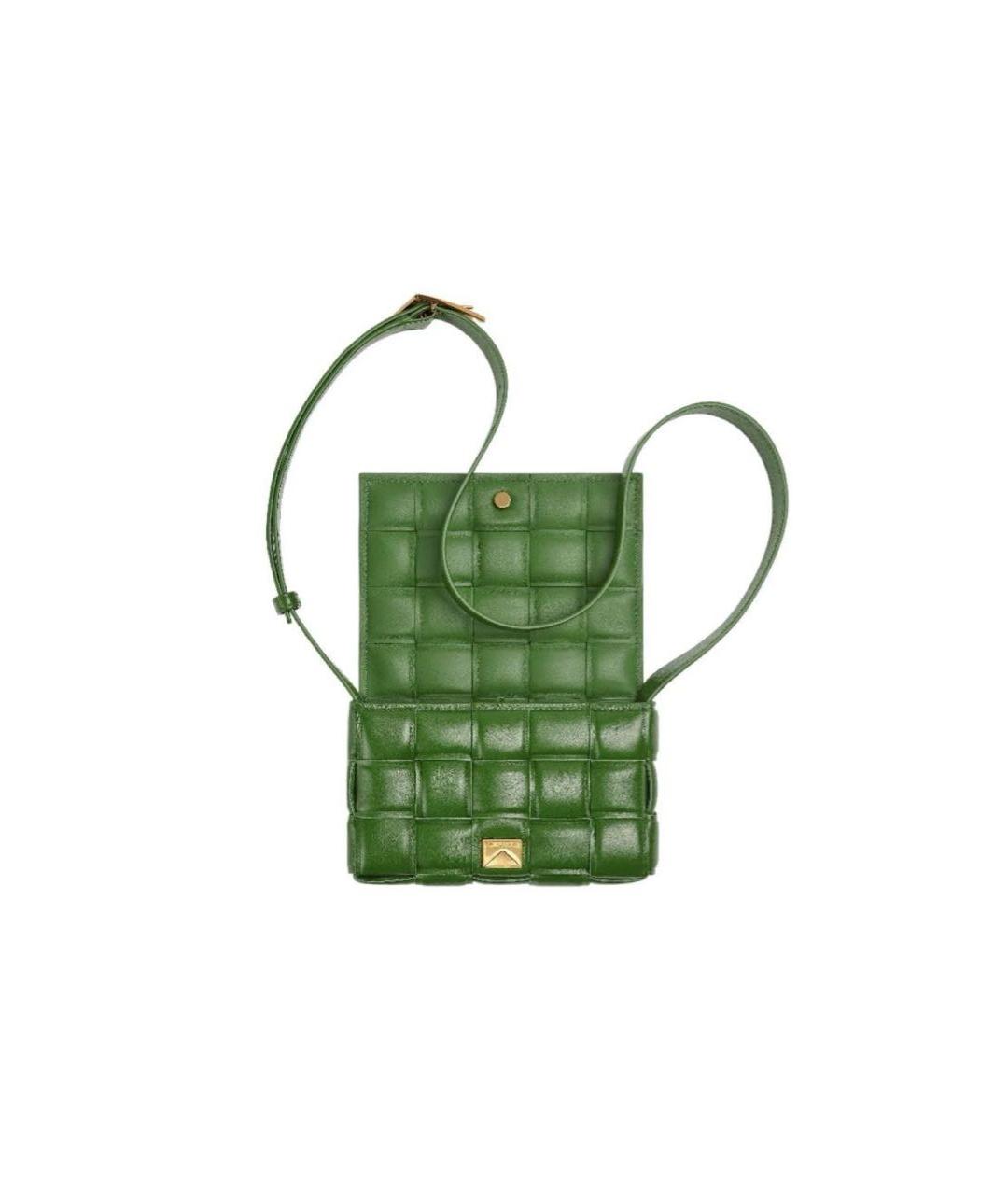 BOTTEGA VENETA Зеленая кожаная сумка через плечо, фото 4