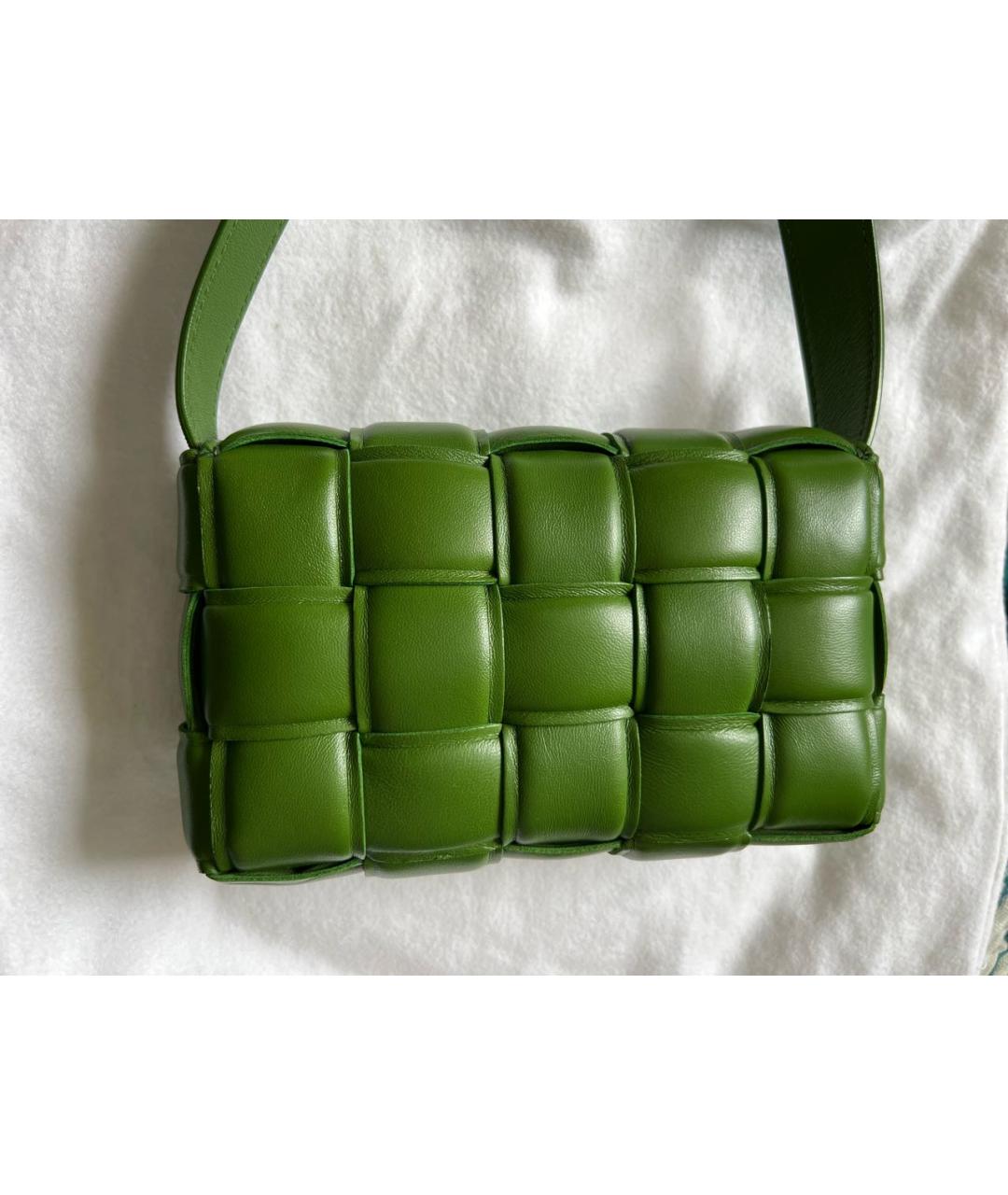 BOTTEGA VENETA Зеленая кожаная сумка через плечо, фото 6
