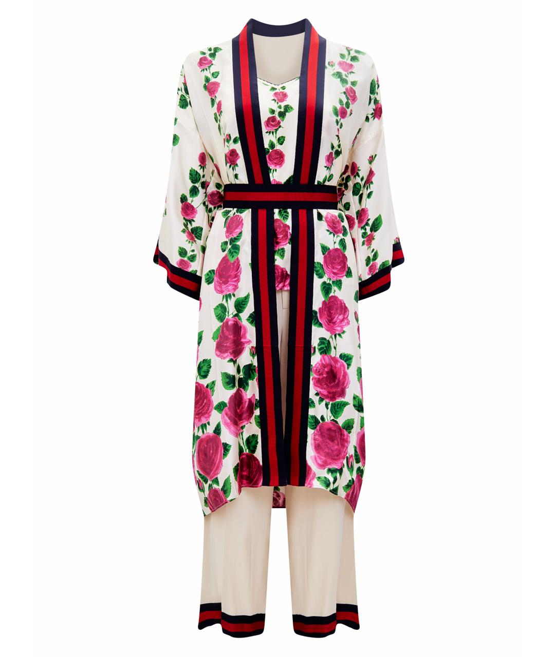 GUCCI Бежевый шелковый костюм с брюками, фото 1