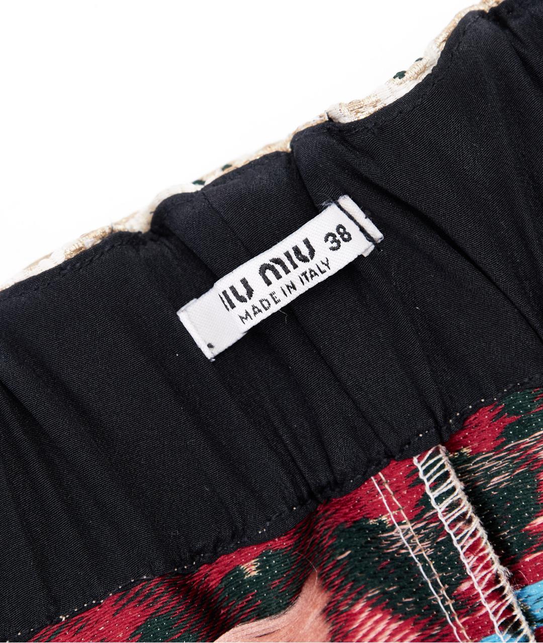 MIU MIU Золотые полиэстеровые шорты, фото 6