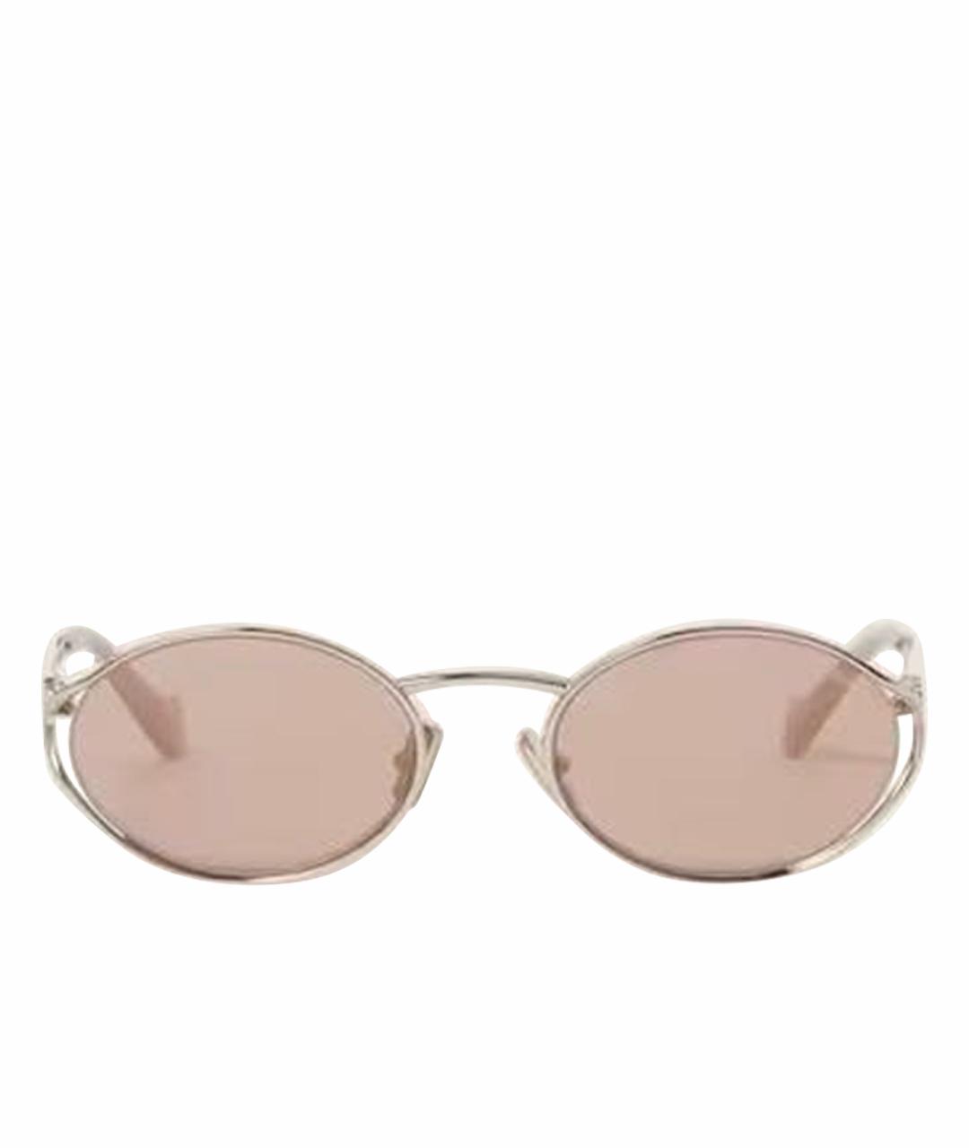MIU MIU Золотые металлические солнцезащитные очки, фото 1