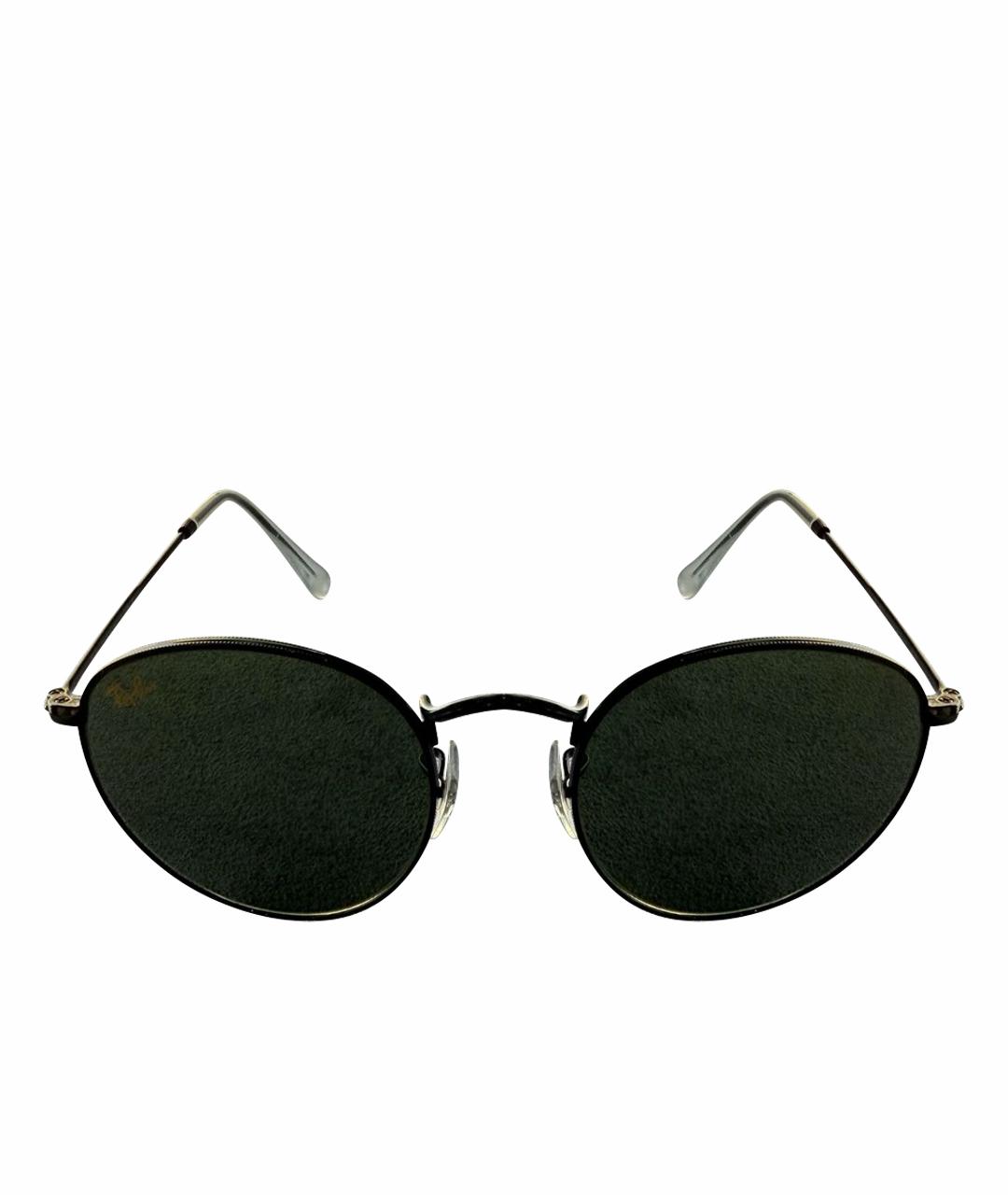 RAY BAN Черные металлические солнцезащитные очки, фото 1