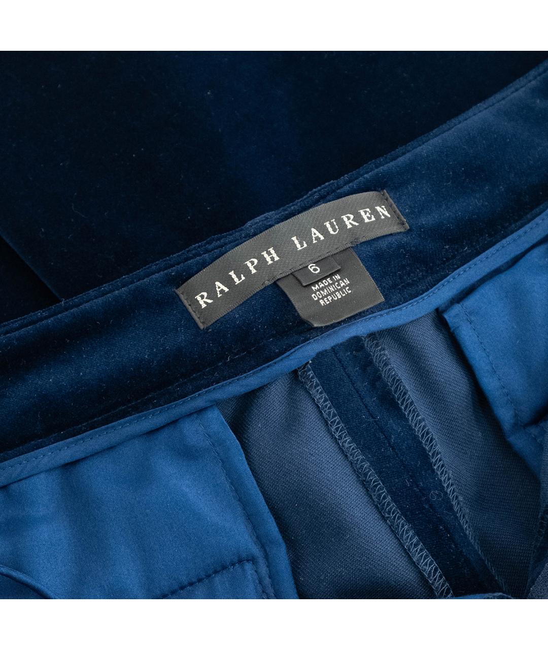 RALPH LAUREN Синие бархатные прямые брюки, фото 5