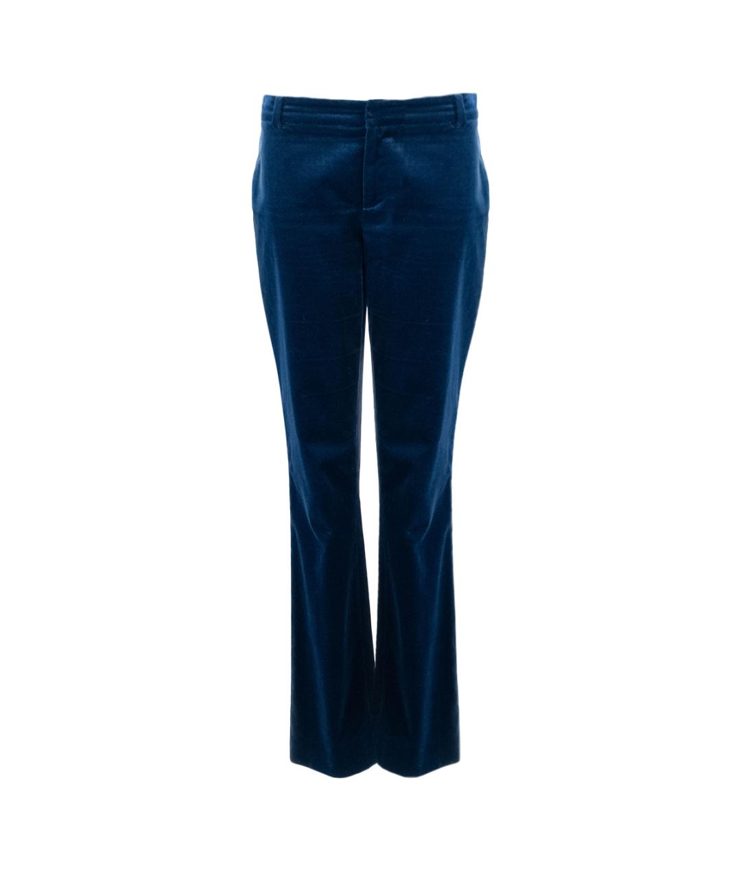 RALPH LAUREN Синие бархатные прямые брюки, фото 1