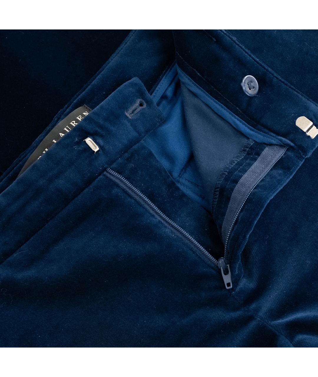 RALPH LAUREN Синие бархатные прямые брюки, фото 3