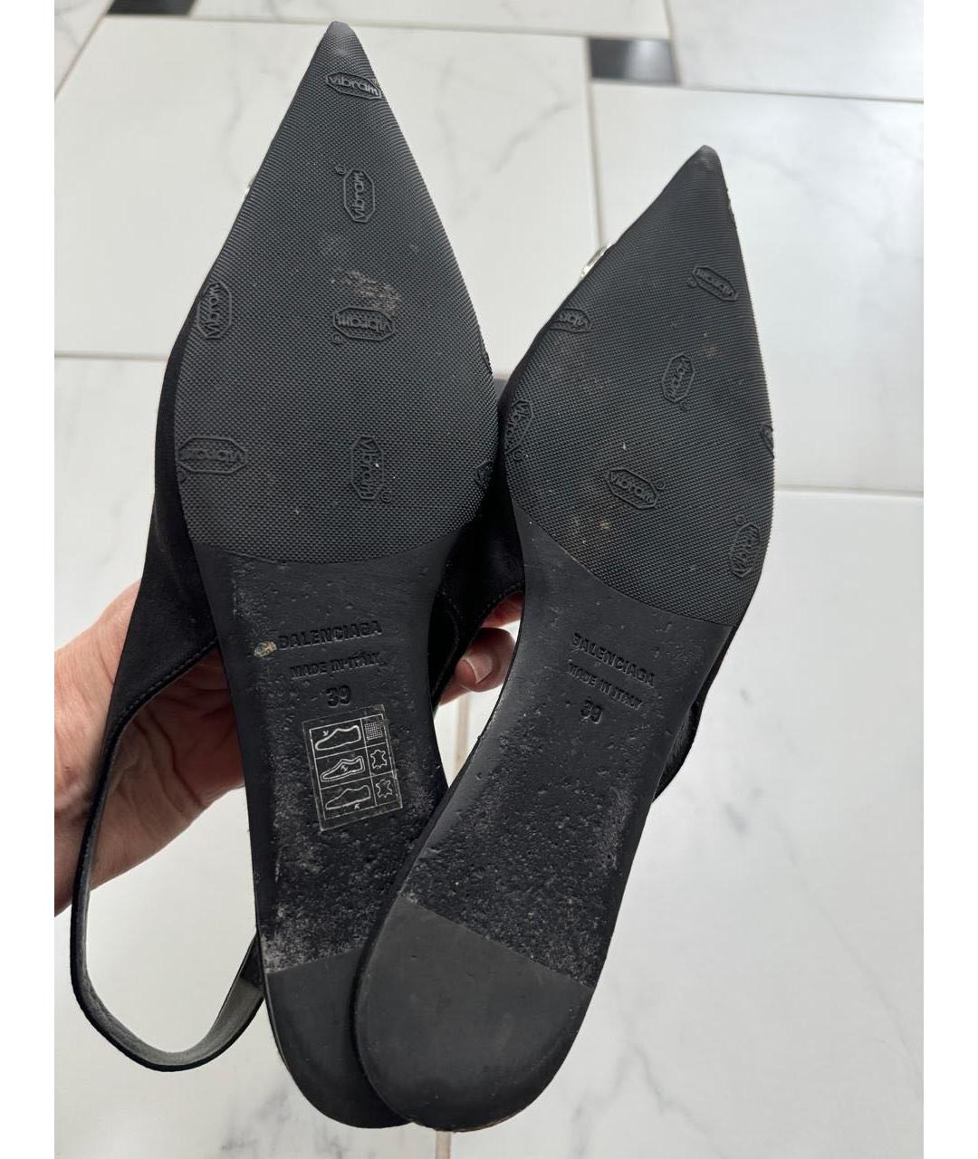 BALENCIAGA Черные текстильные мюли, фото 8