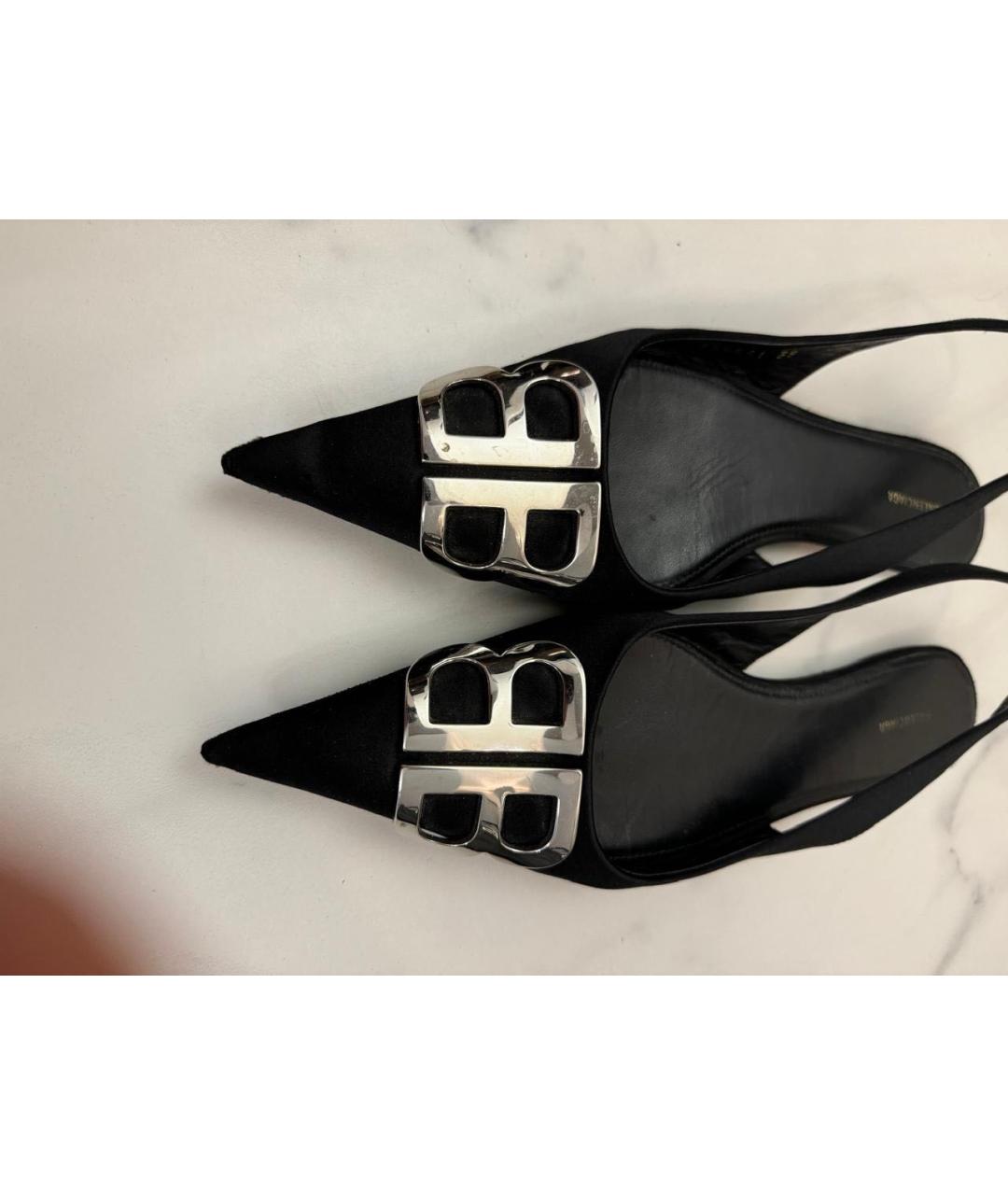 BALENCIAGA Черные текстильные мюли, фото 3