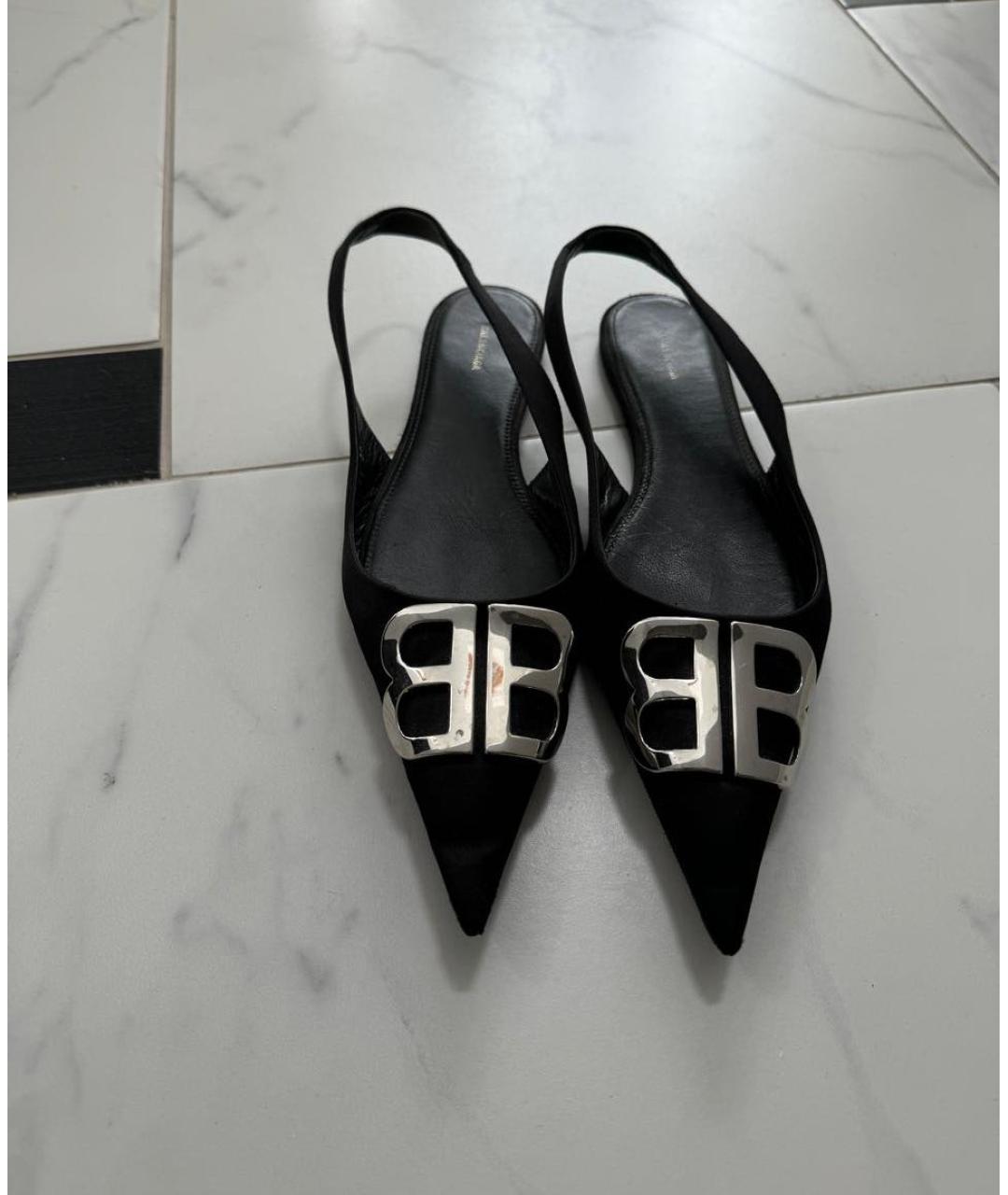 BALENCIAGA Черные текстильные мюли, фото 2