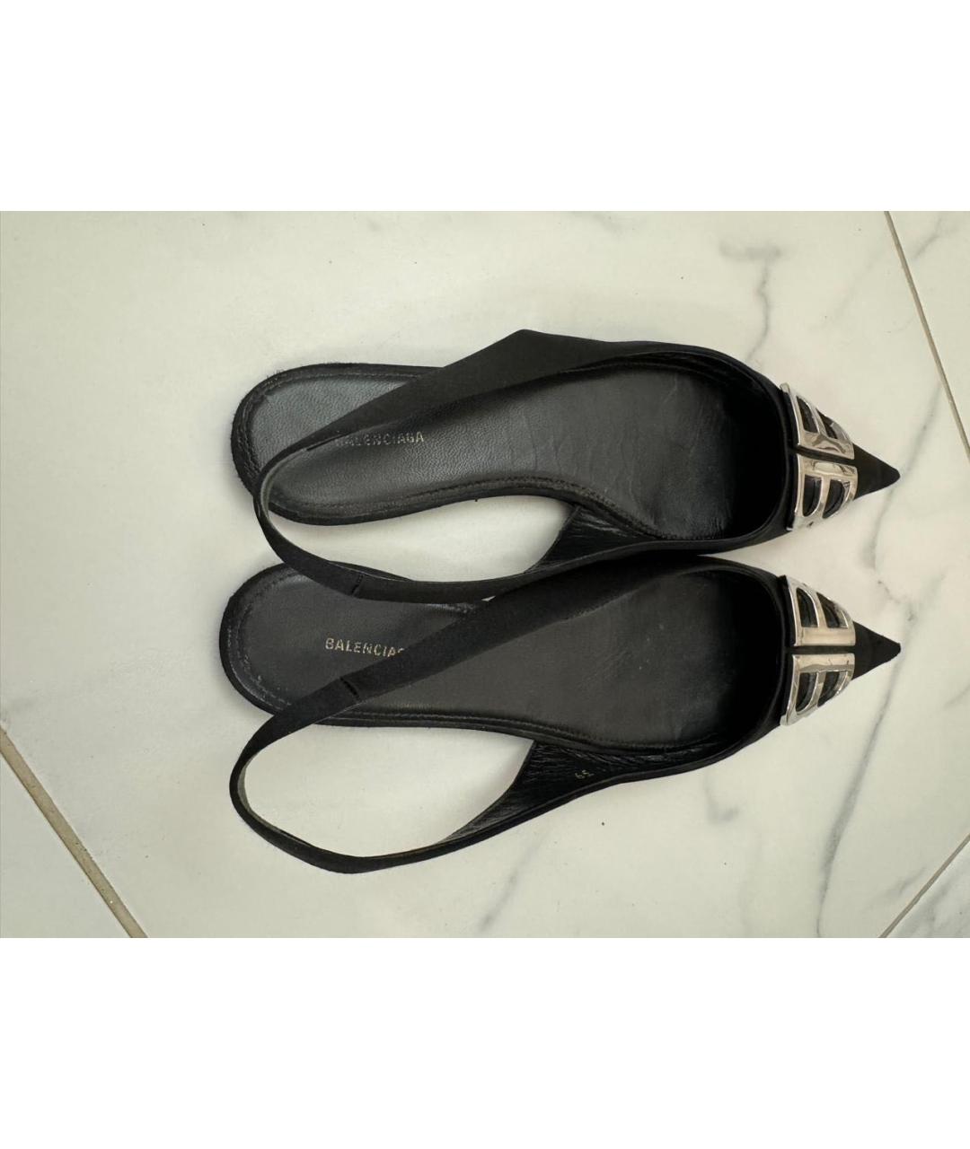 BALENCIAGA Черные текстильные мюли, фото 4