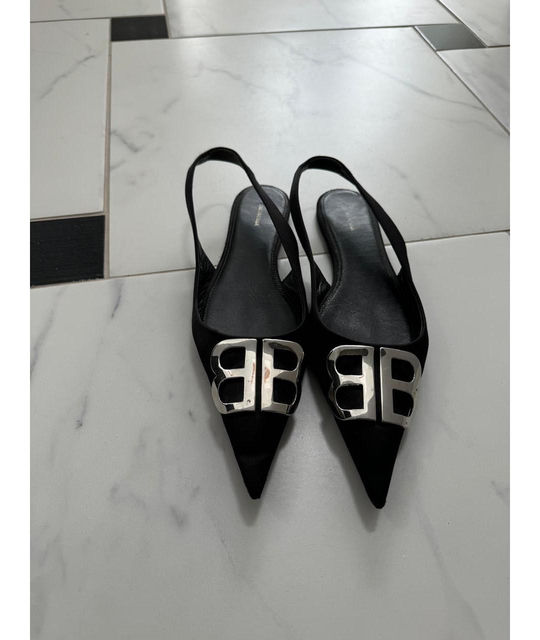 BALENCIAGA Черные текстильные мюли, фото 6
