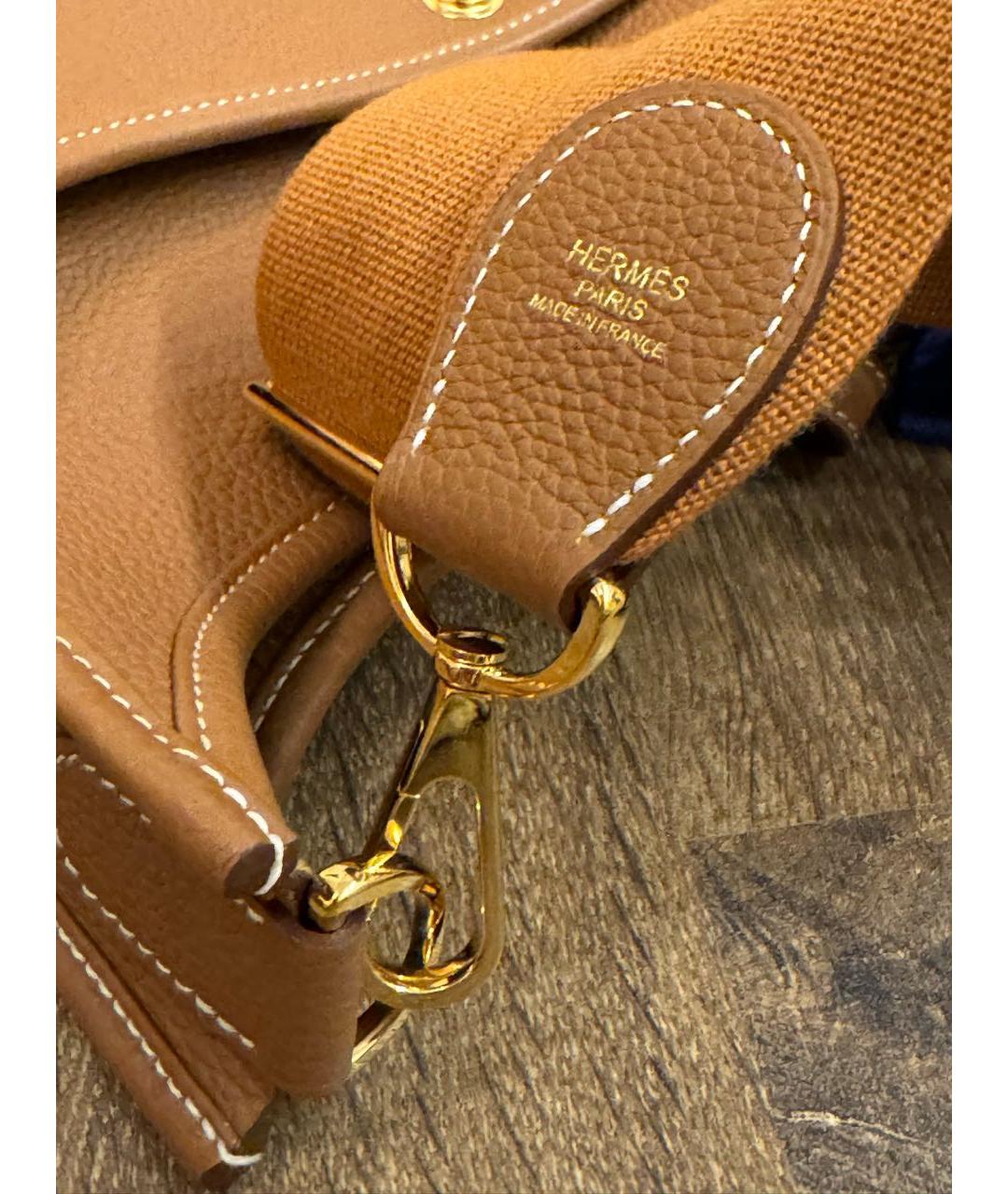 HERMES Коричневая кожаная сумка через плечо, фото 4