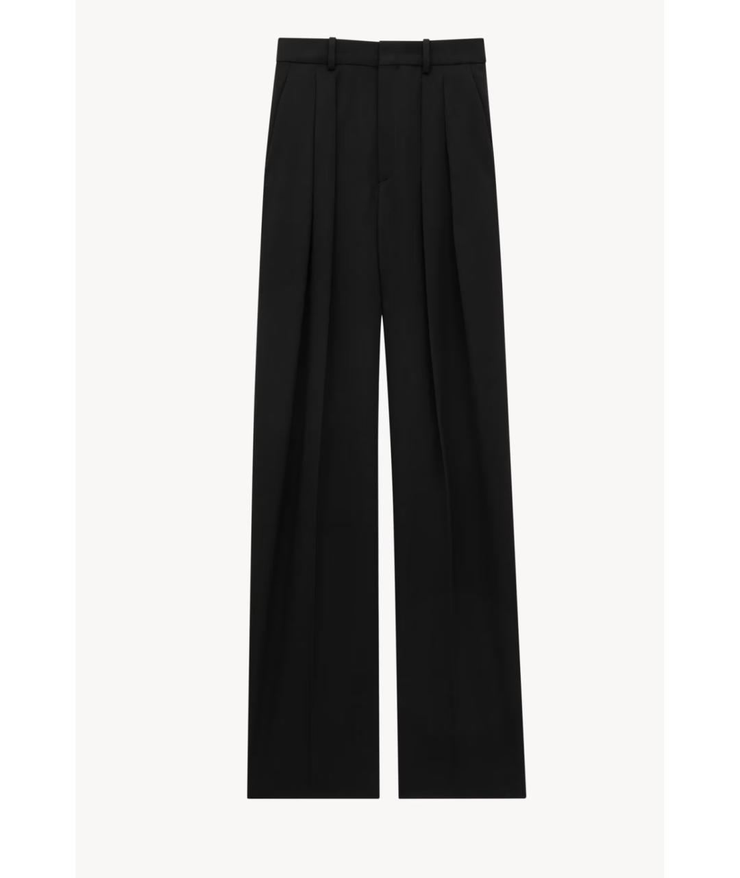 SAINT LAURENT Черные шерстяные брюки широкие, фото 5