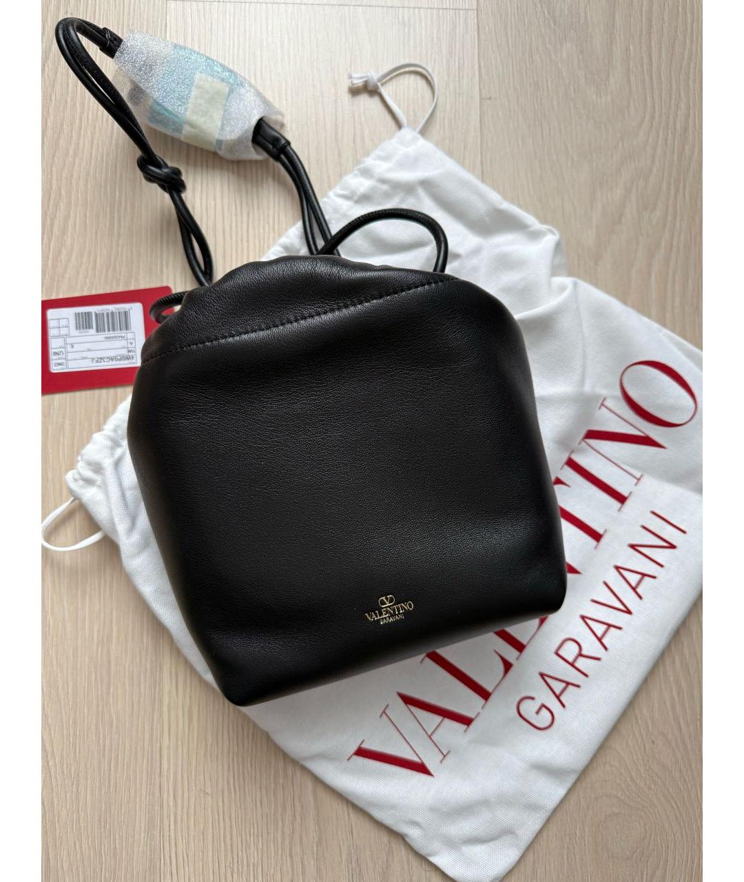 VALENTINO Черная кожаная сумка через плечо, фото 3