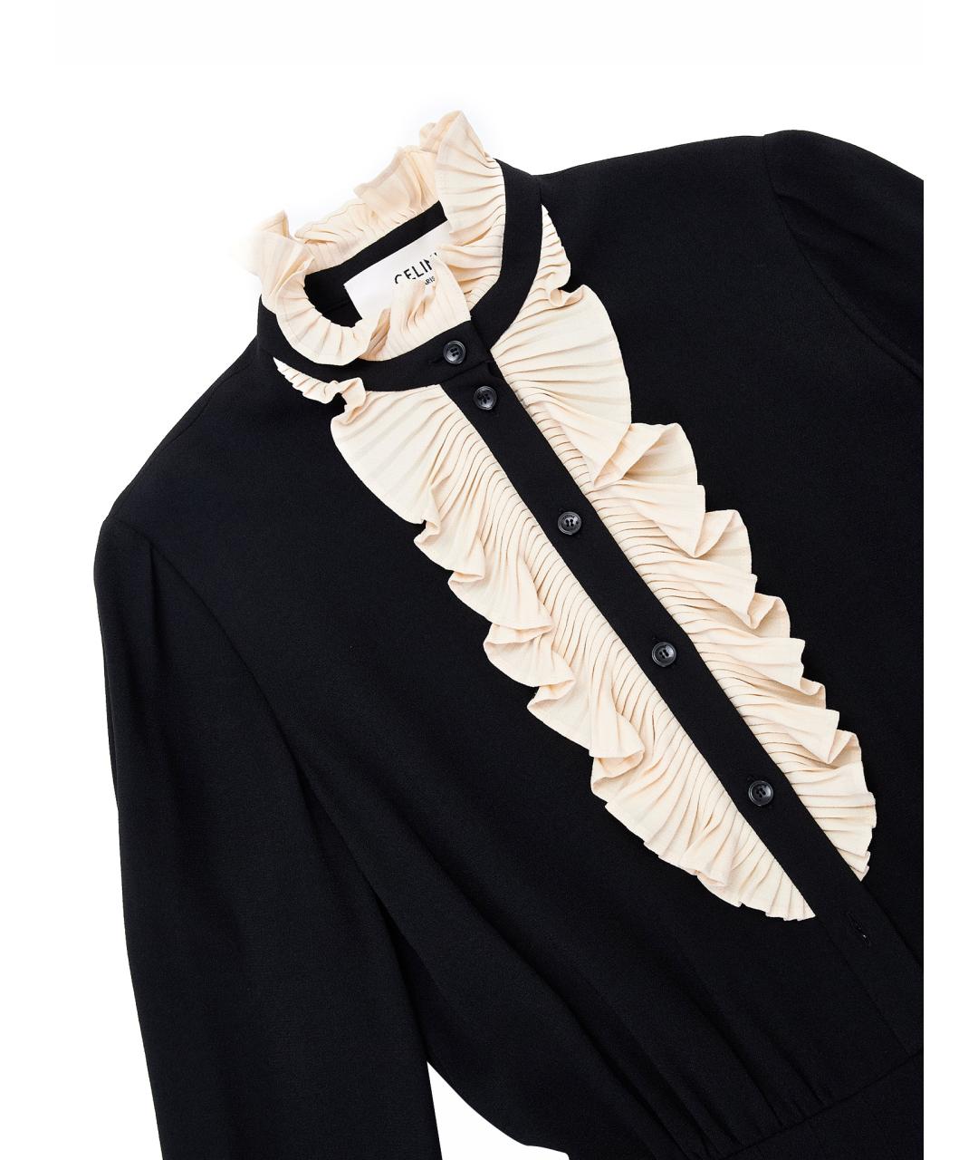 CELINE Черное ацетатное повседневное платье, фото 8