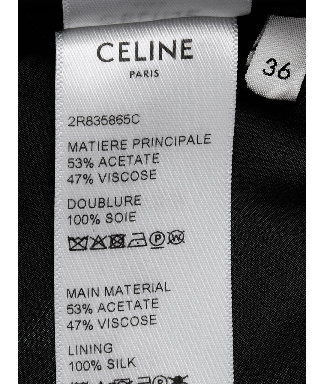 CELINE Черное ацетатное повседневное платье, фото 3