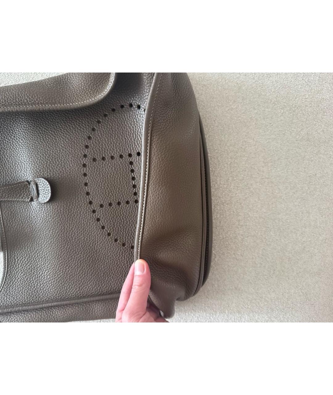 HERMES Коричневая кожаная сумка через плечо, фото 8