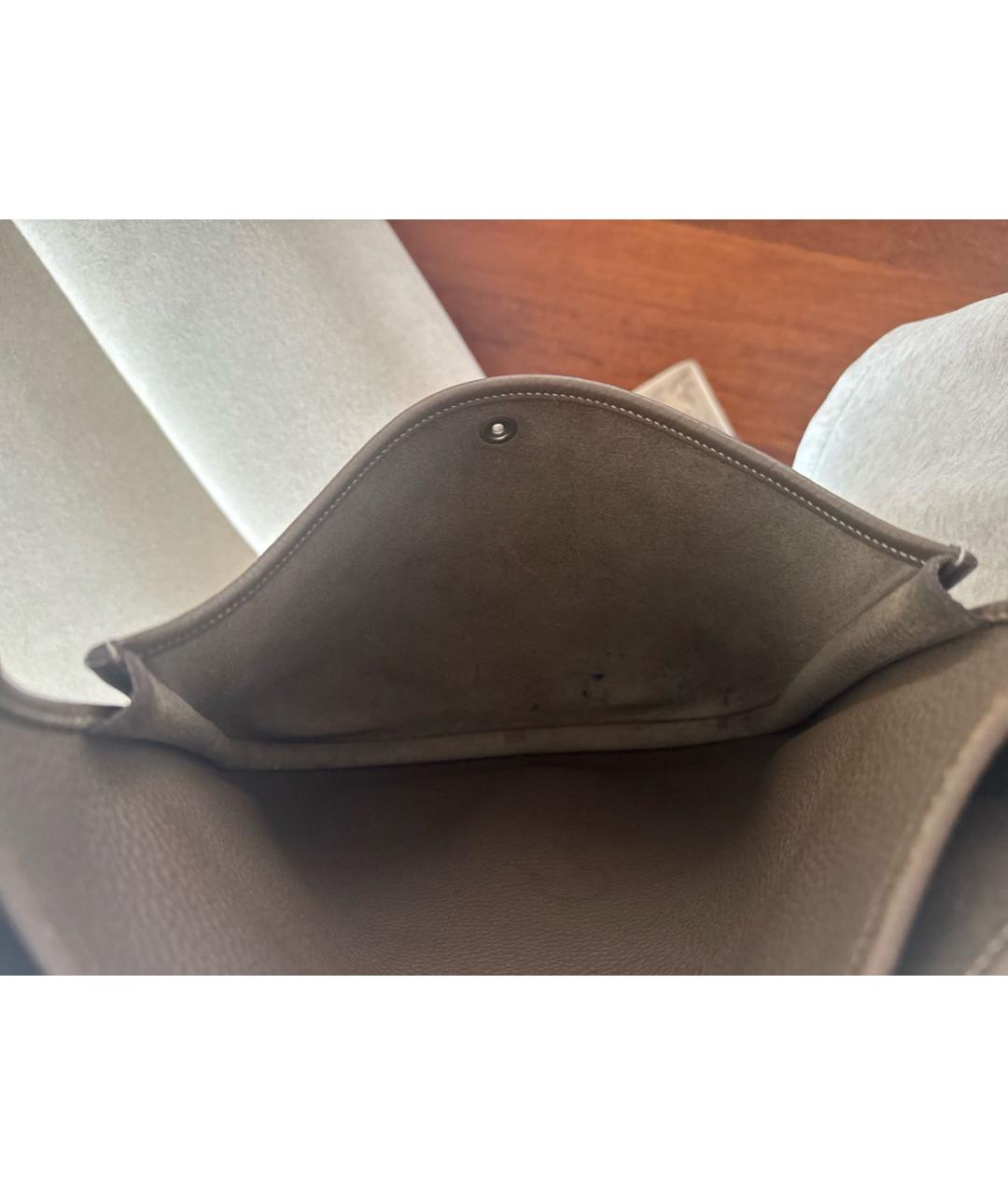 HERMES Коричневая кожаная сумка через плечо, фото 6