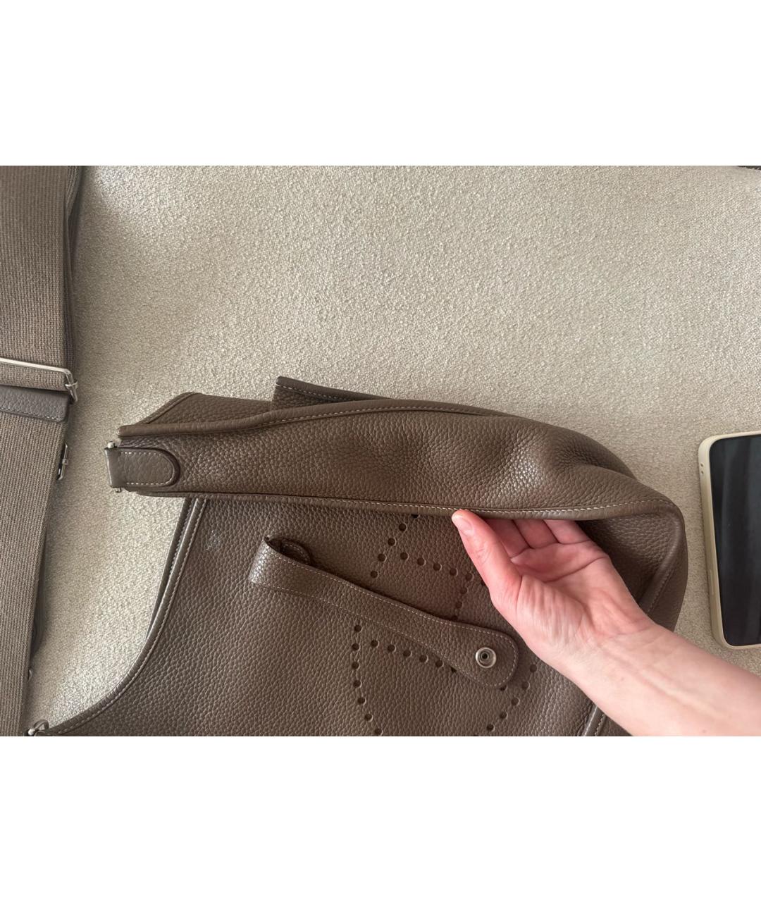 HERMES Коричневая кожаная сумка через плечо, фото 7