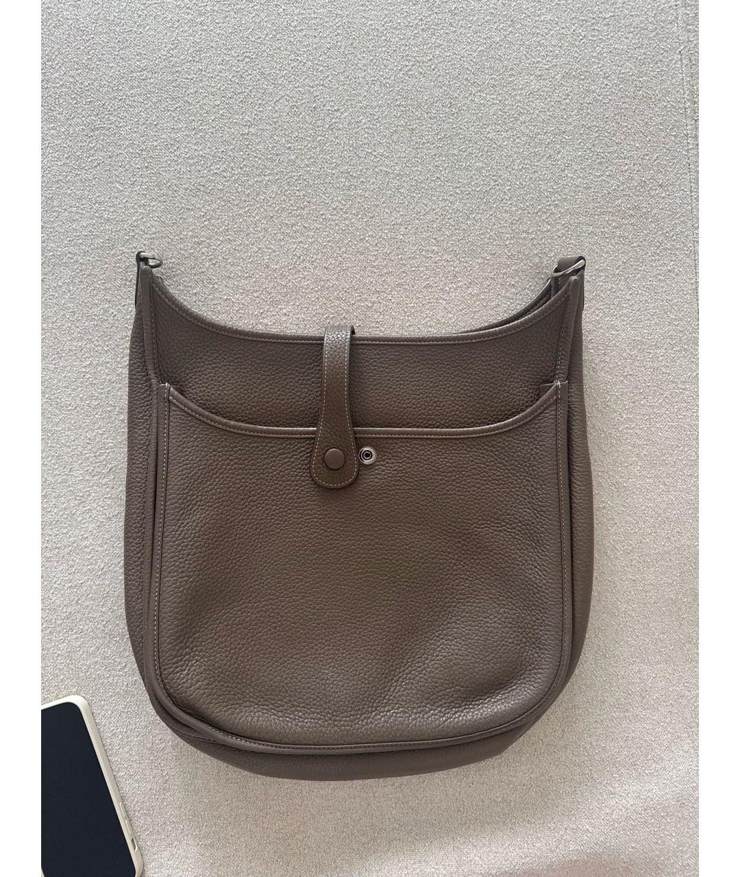 HERMES Коричневая кожаная сумка через плечо, фото 3