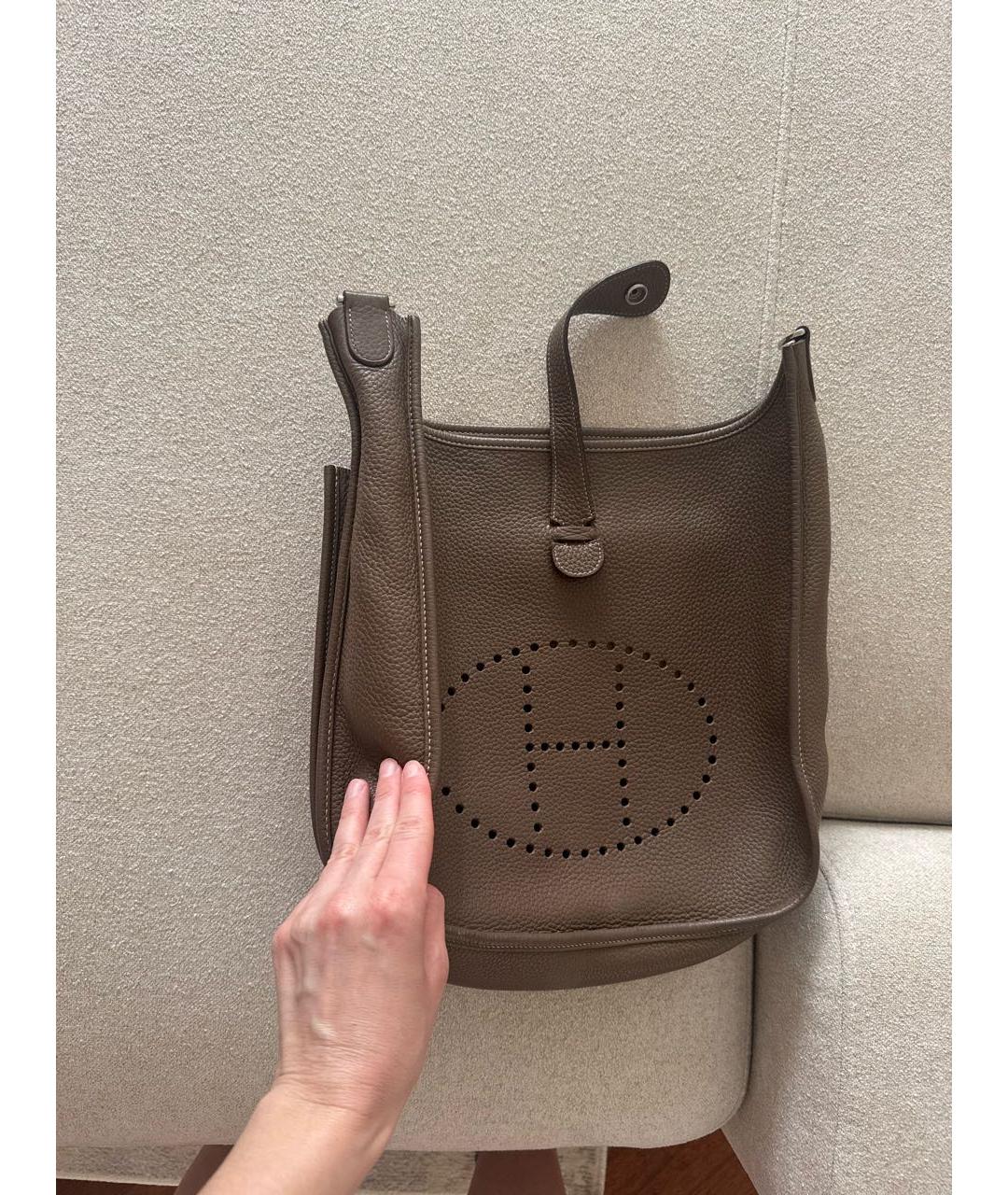 HERMES Коричневая кожаная сумка через плечо, фото 2