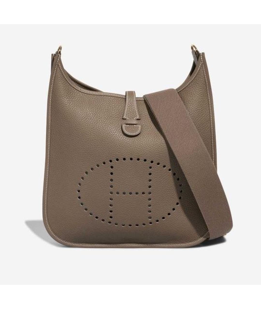 HERMES Коричневая кожаная сумка через плечо, фото 9