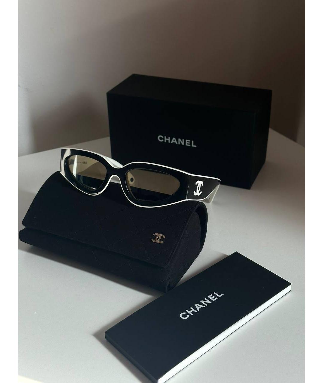 CHANEL Черные пластиковые солнцезащитные очки, фото 2
