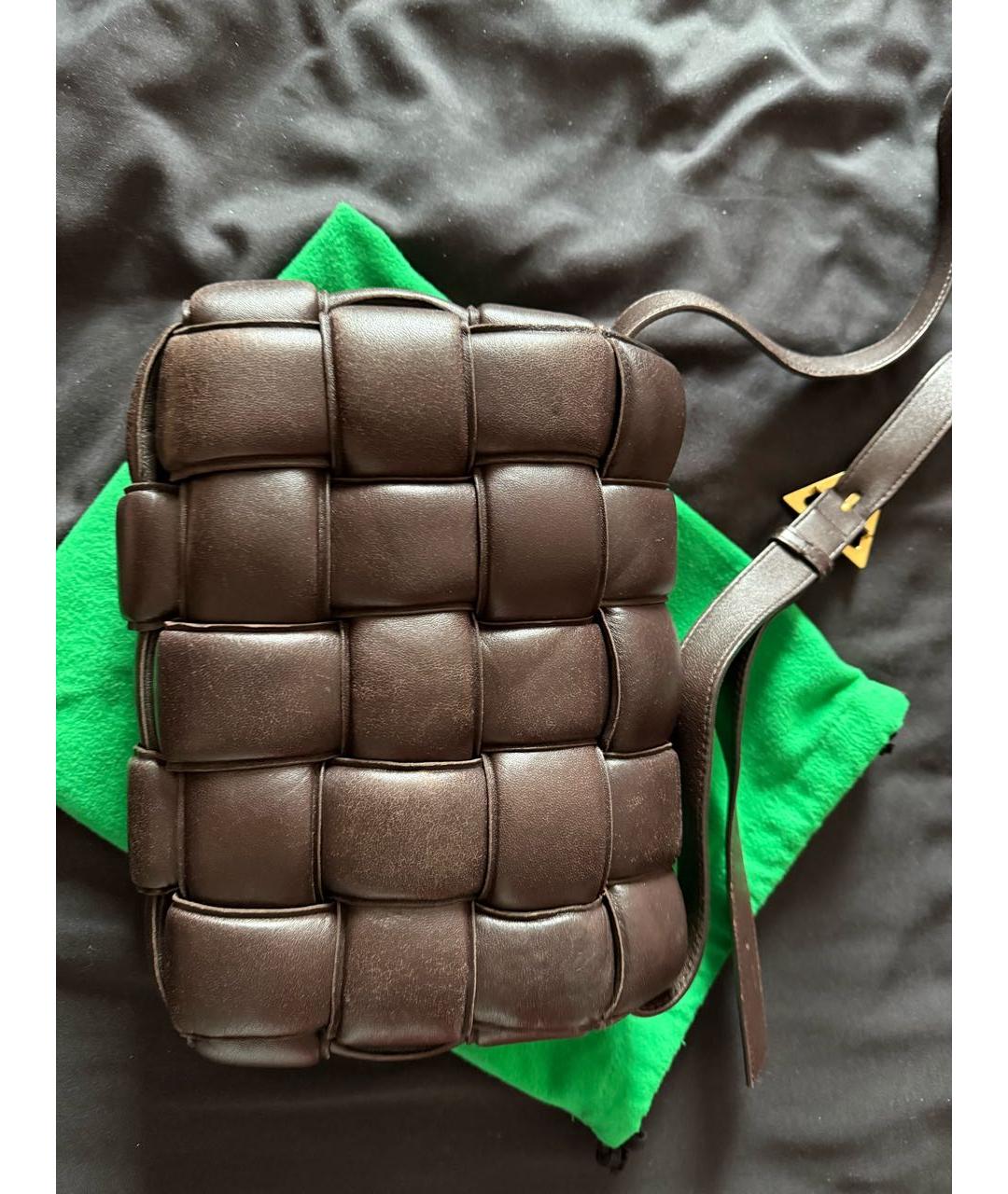 BOTTEGA VENETA Коричневая кожаная сумка через плечо, фото 3