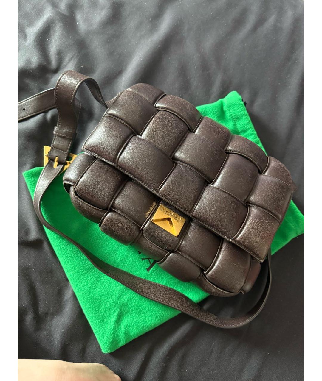 BOTTEGA VENETA Коричневая кожаная сумка через плечо, фото 5