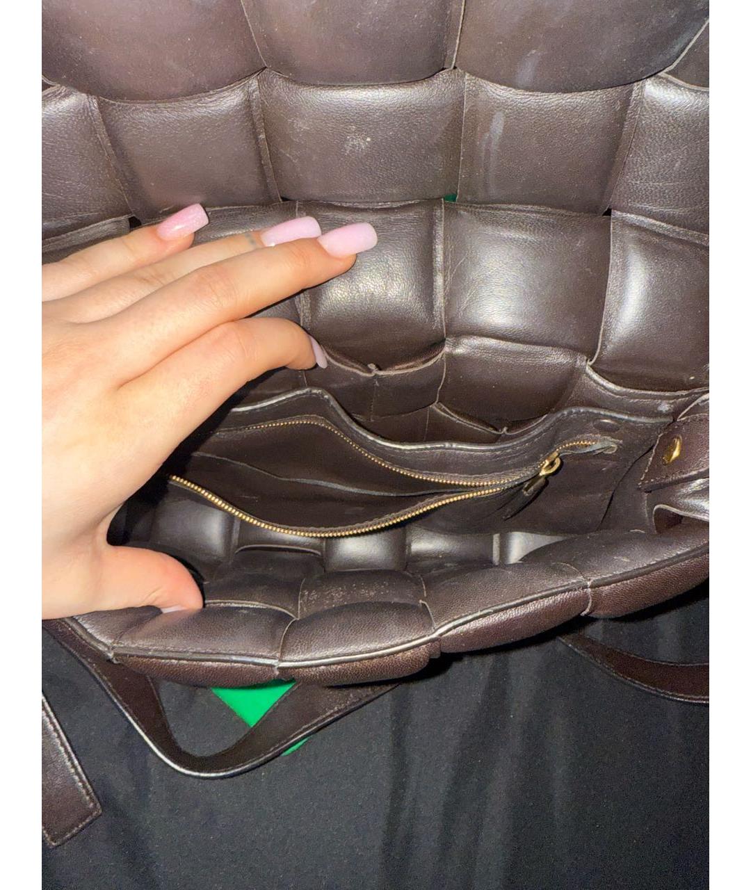 BOTTEGA VENETA Коричневая кожаная сумка через плечо, фото 4