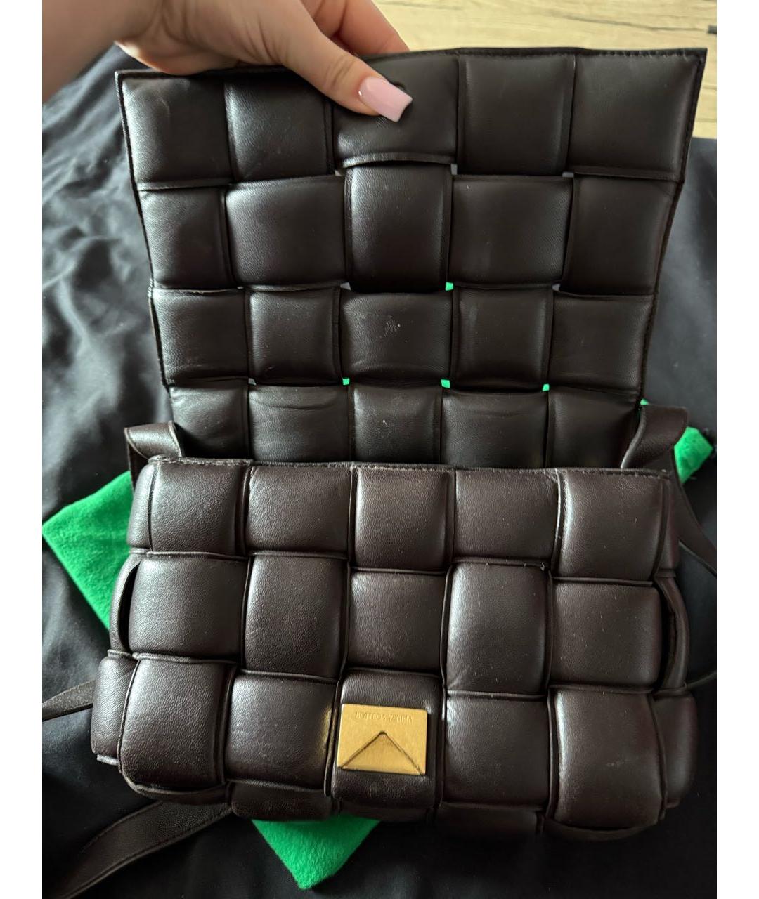 BOTTEGA VENETA Коричневая кожаная сумка через плечо, фото 2