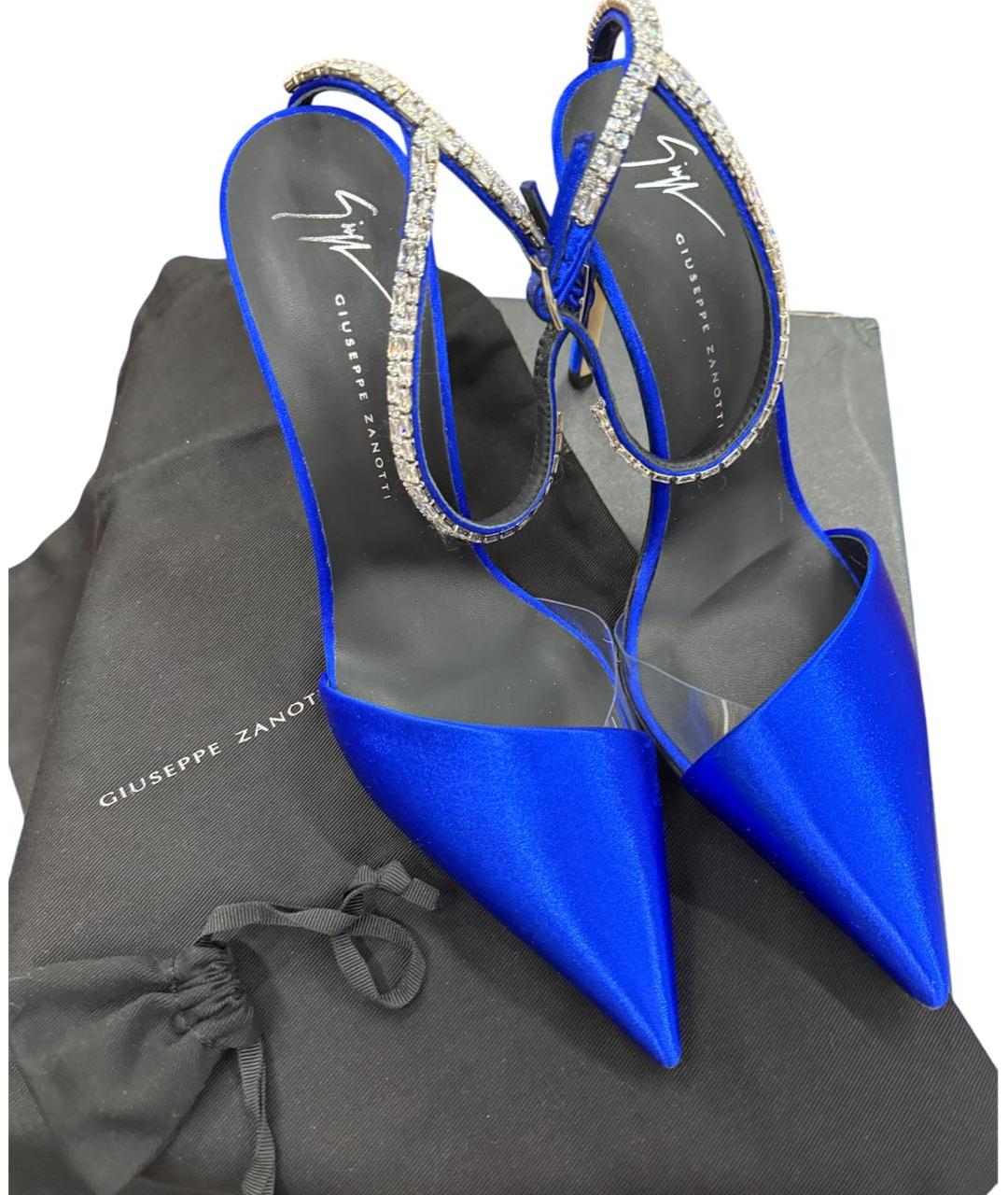 GIUSEPPE ZANOTTI DESIGN Синие текстильные туфли, фото 4
