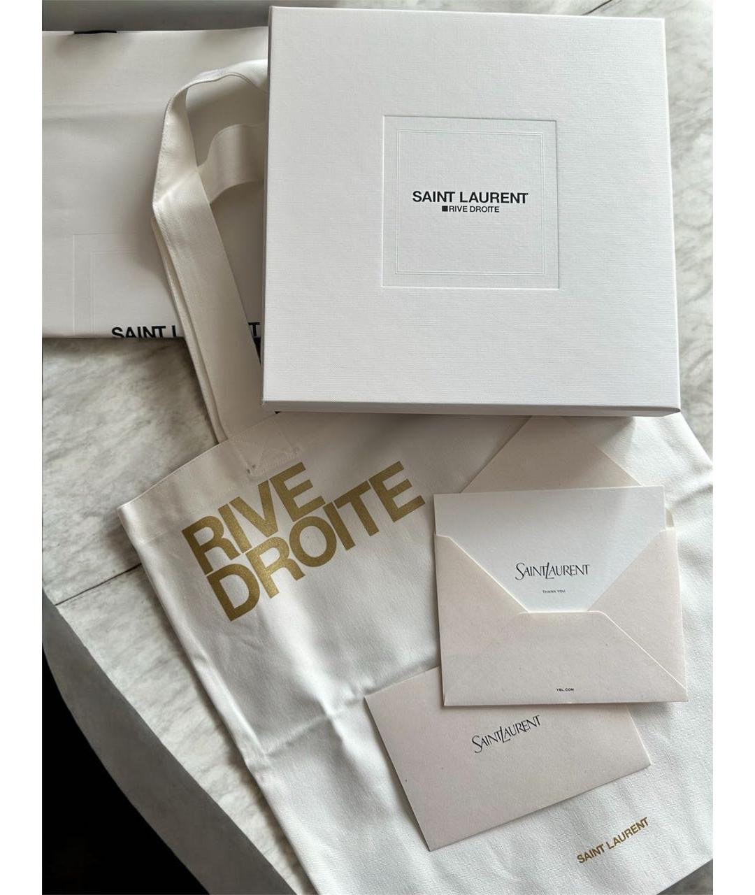 SAINT LAURENT Белая хлопковая сумка тоут, фото 4