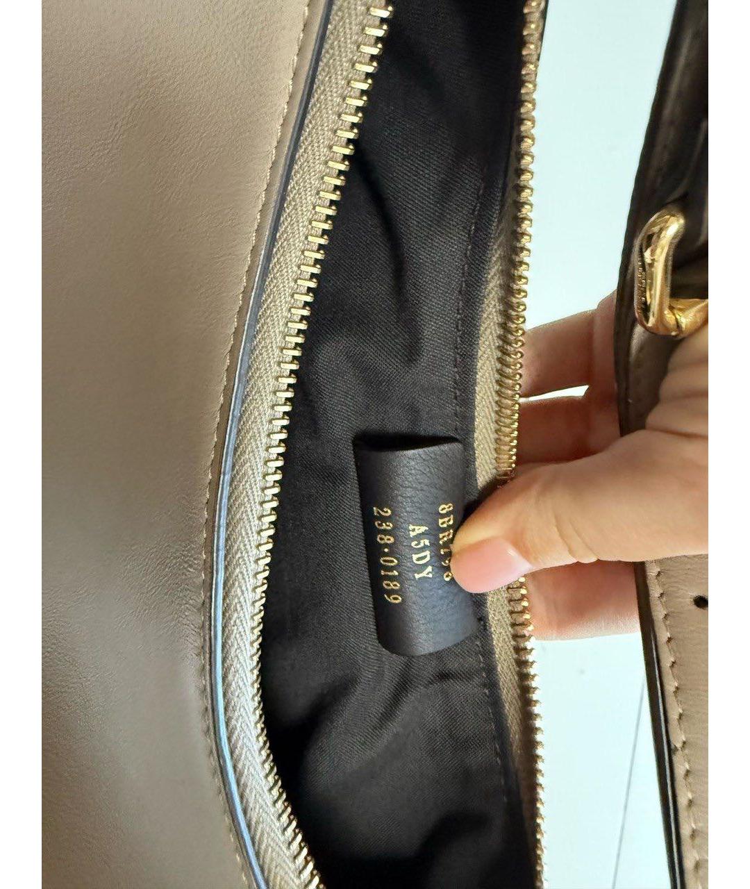 FENDI Бежевая кожаная сумка через плечо, фото 4