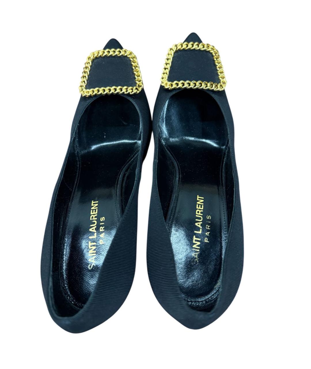 SAINT LAURENT Черные текстильные туфли, фото 3