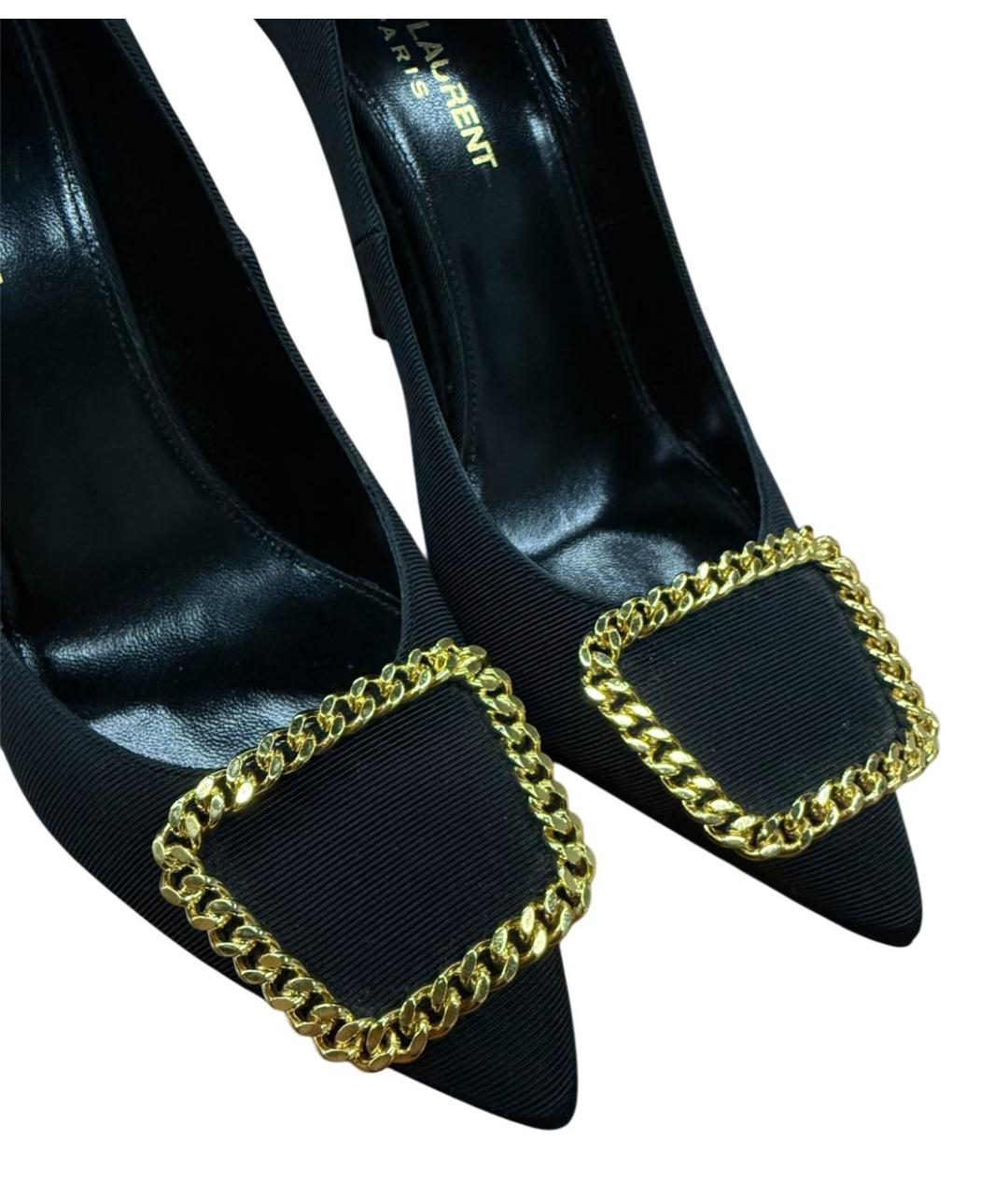 SAINT LAURENT Черные текстильные туфли, фото 6