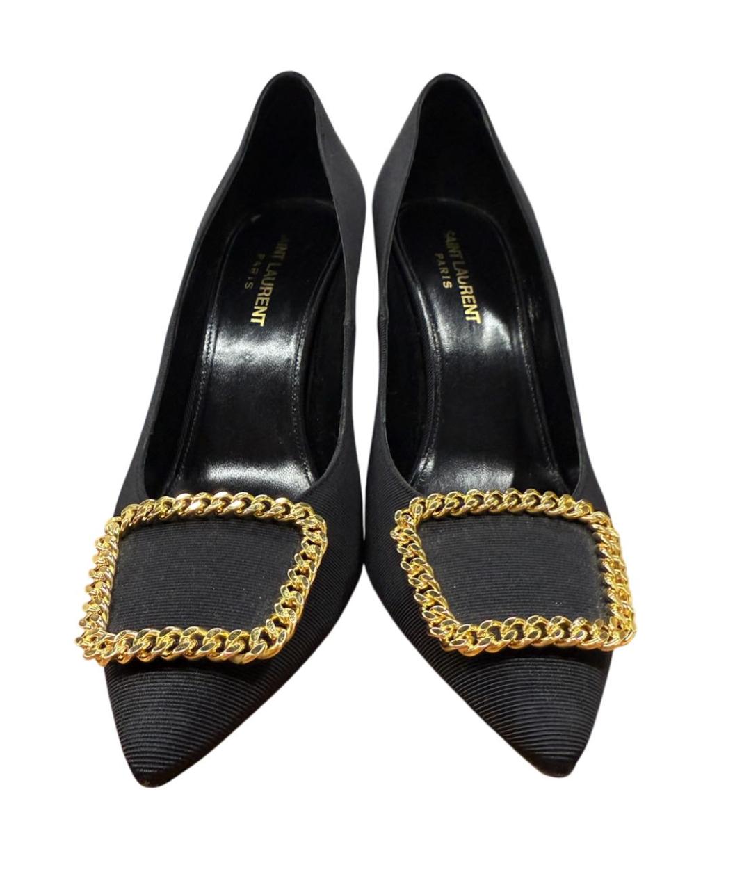 SAINT LAURENT Черные текстильные туфли, фото 2