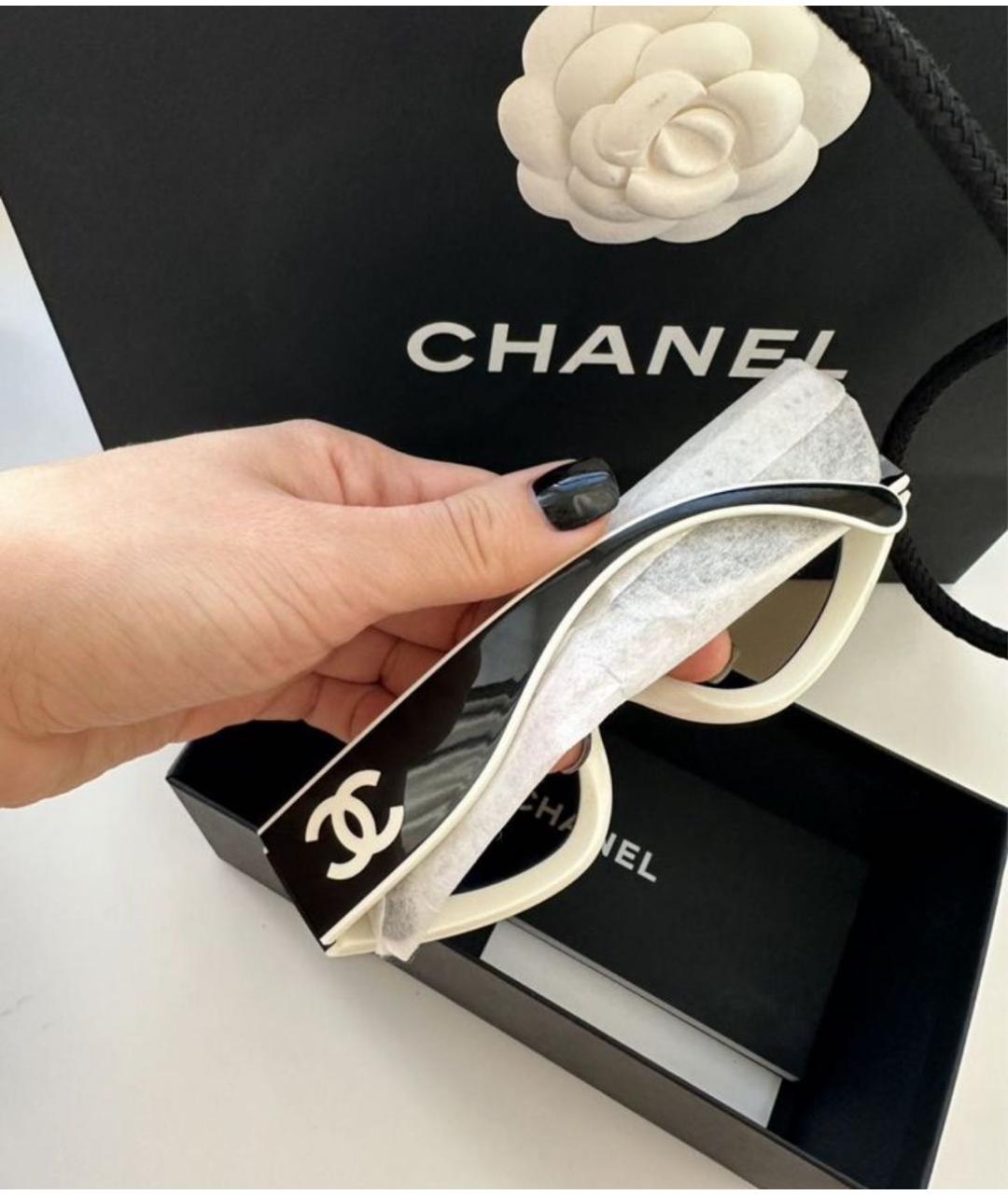 CHANEL Черные пластиковые солнцезащитные очки, фото 3